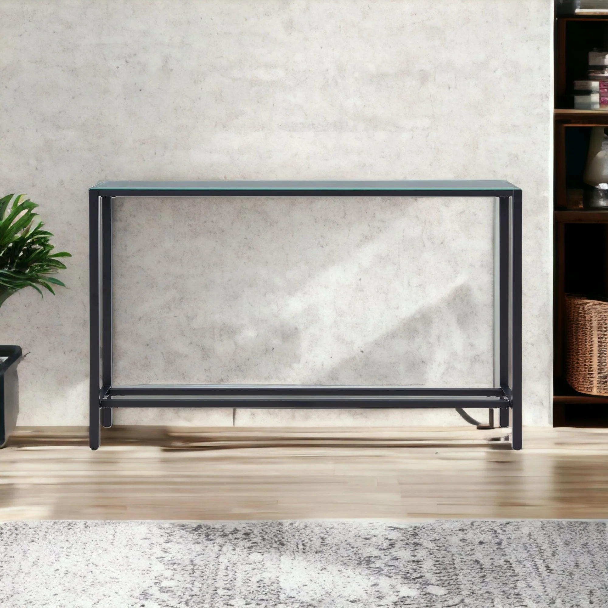 Black Mirrored Glass Console Table By Homeroots - Image 6