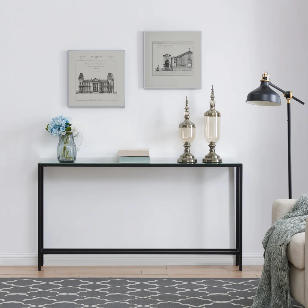 Black Mirrored Glass Console Table By Homeroots - Image 7