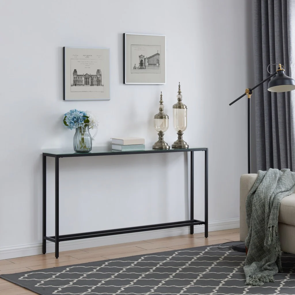 Black Mirrored Glass Console Table By Homeroots - Image 8