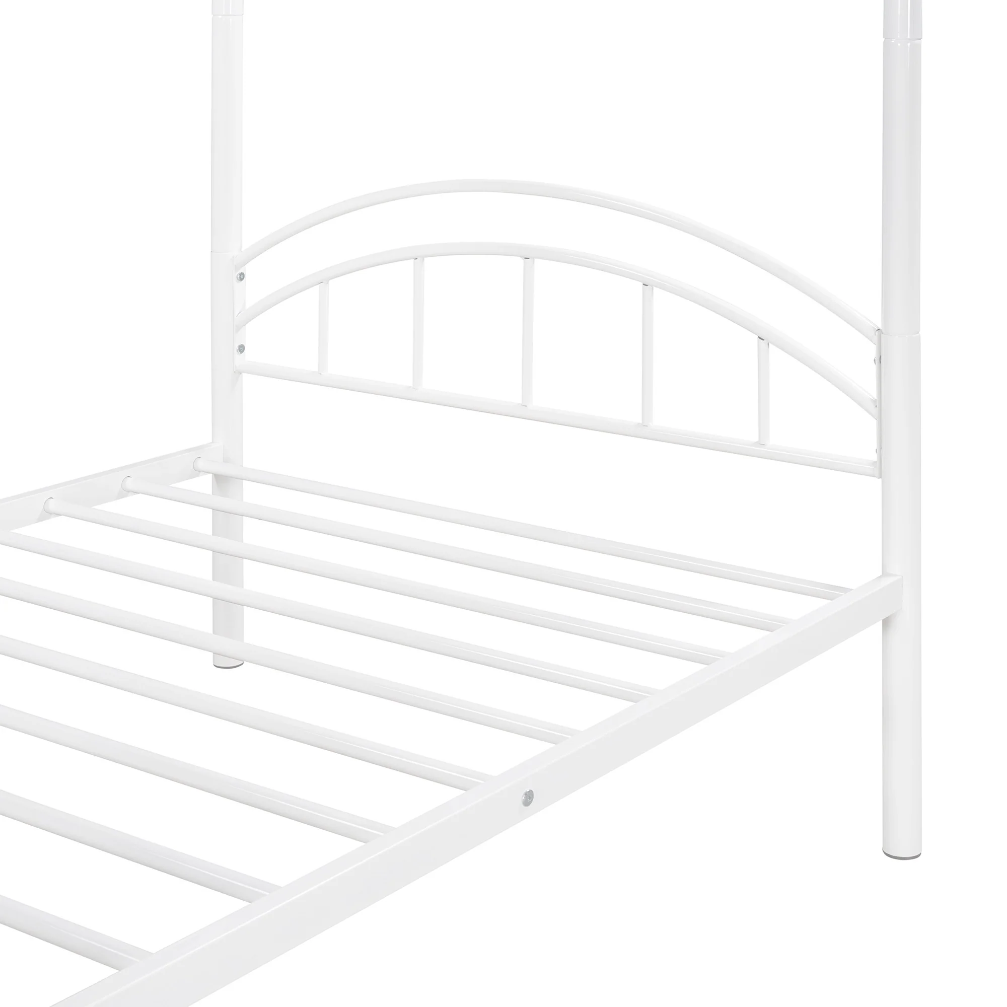 Black Modern Classic Twin Over Twin Metal Bunk Bed By Homeroots - Image 16