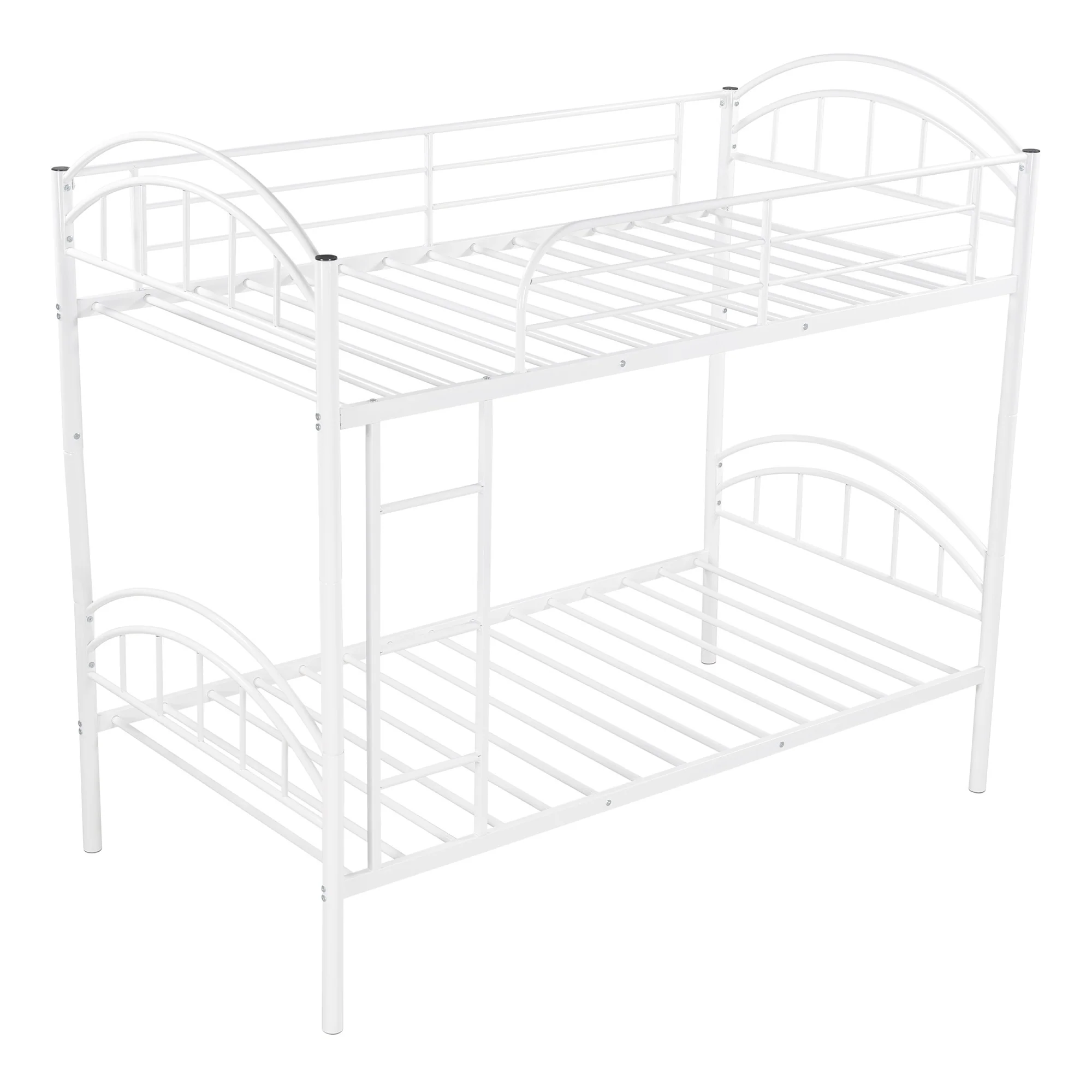 Black Modern Classic Twin Over Twin Metal Bunk Bed By Homeroots - Image 18