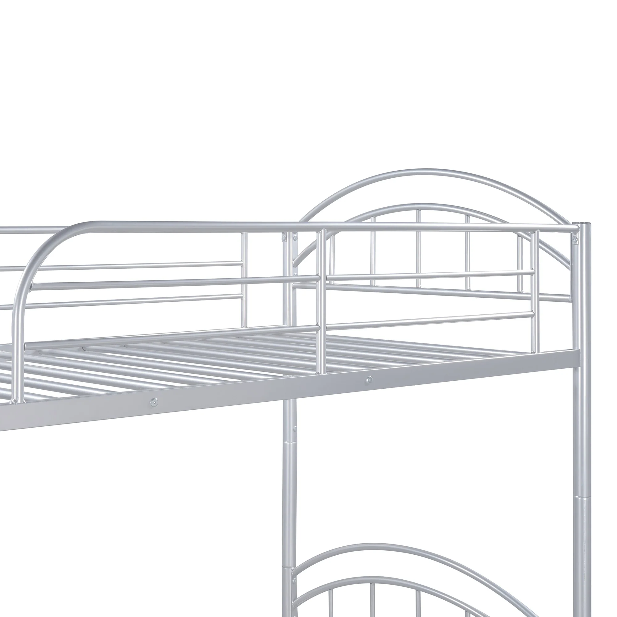 Black Modern Classic Twin Over Twin Metal Bunk Bed By Homeroots - Image 26