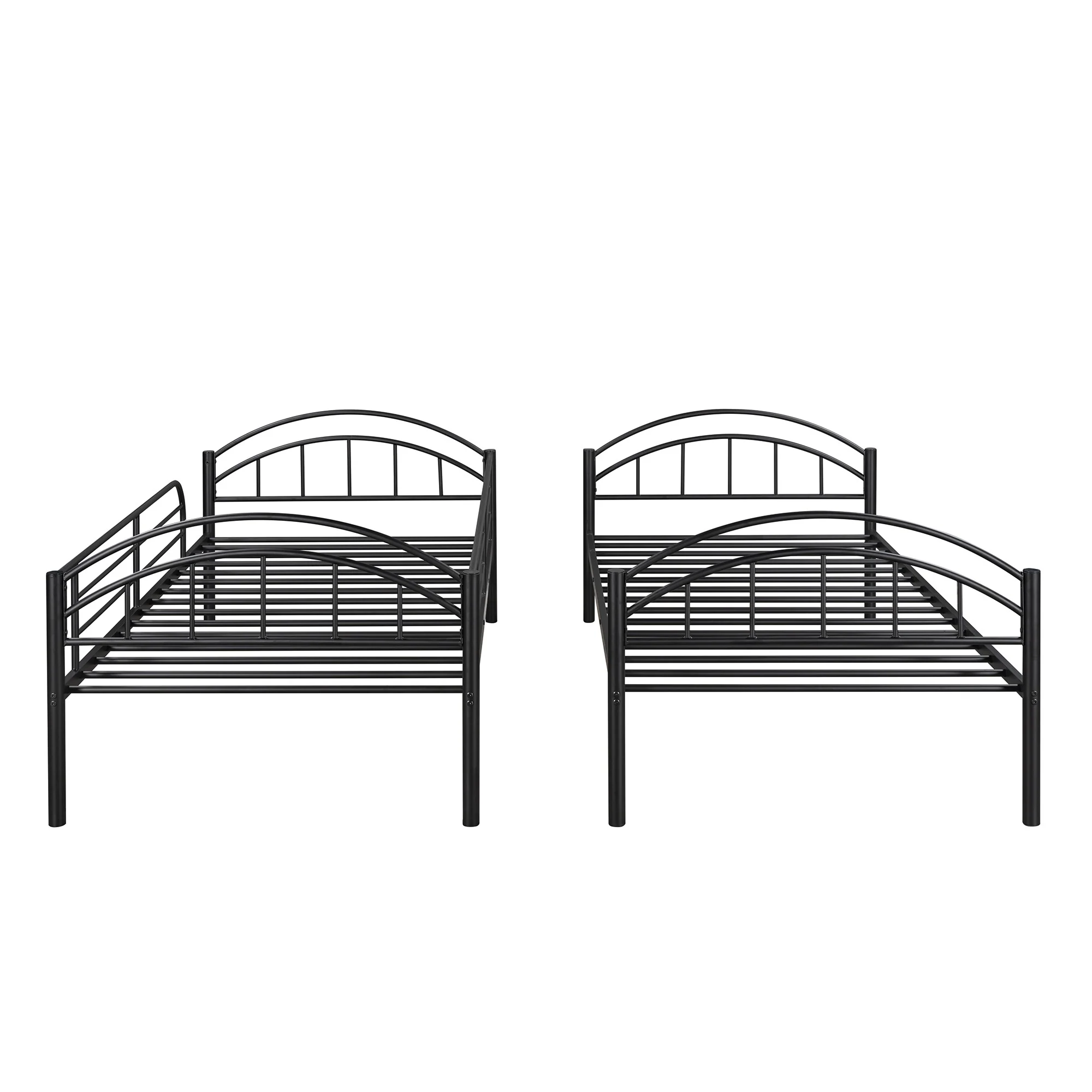 Black Modern Classic Twin Over Twin Metal Bunk Bed By Homeroots - Image 8
