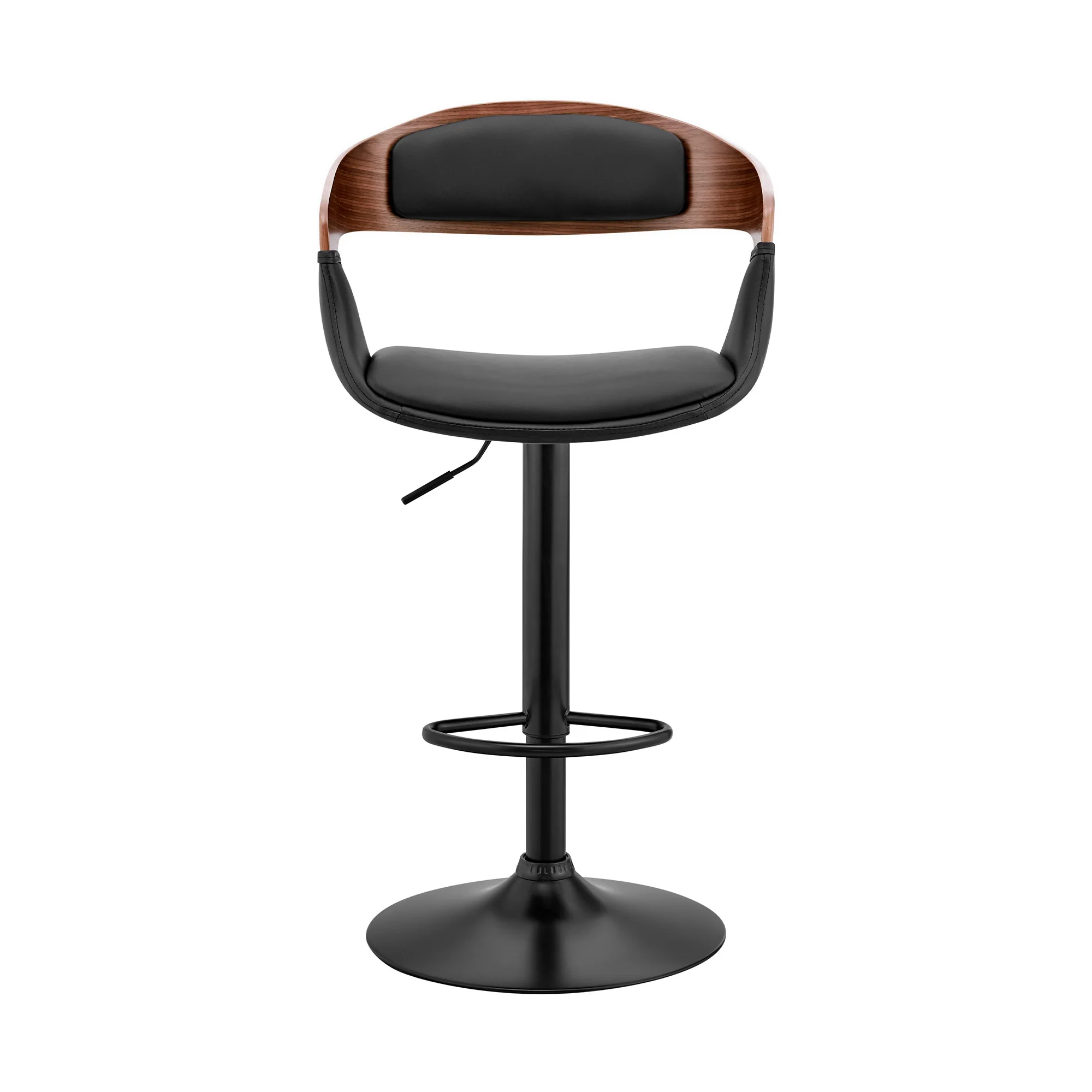 Black Modern Upholstered & Black Base Bar Stool By Homeroots - Image 3