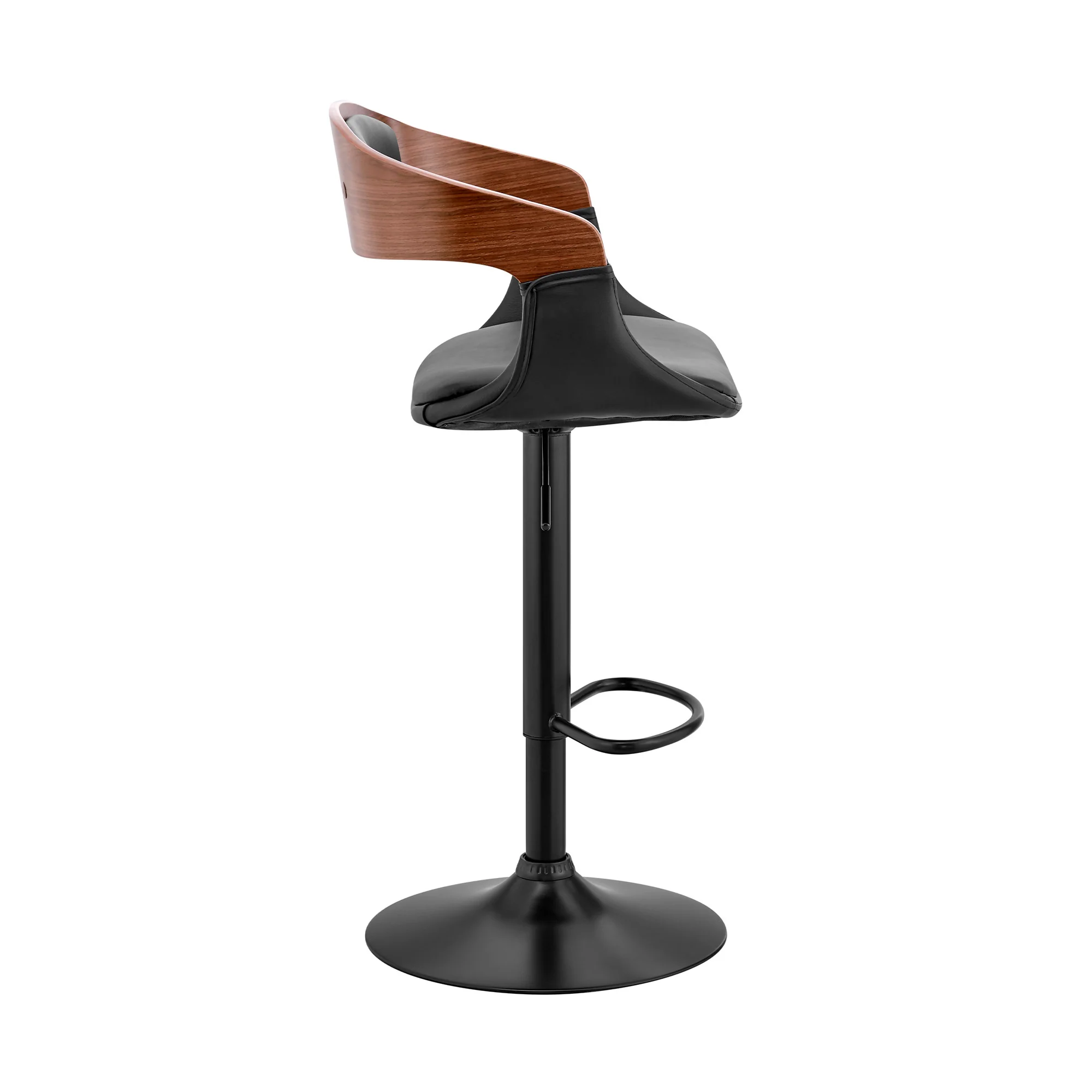 Black Modern Upholstered & Black Base Bar Stool By Homeroots - Image 4