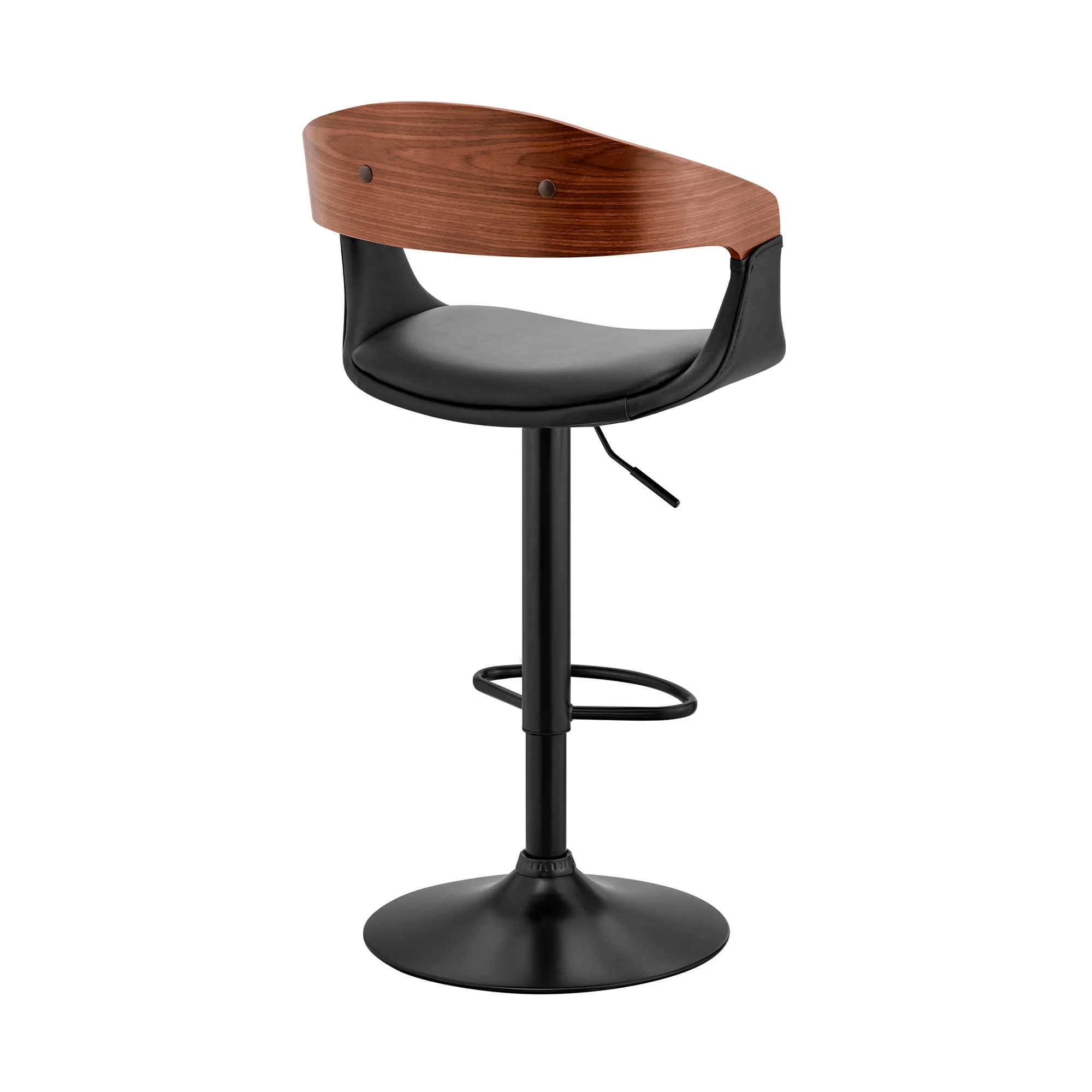 Black Modern Upholstered & Black Base Bar Stool By Homeroots - Image 5