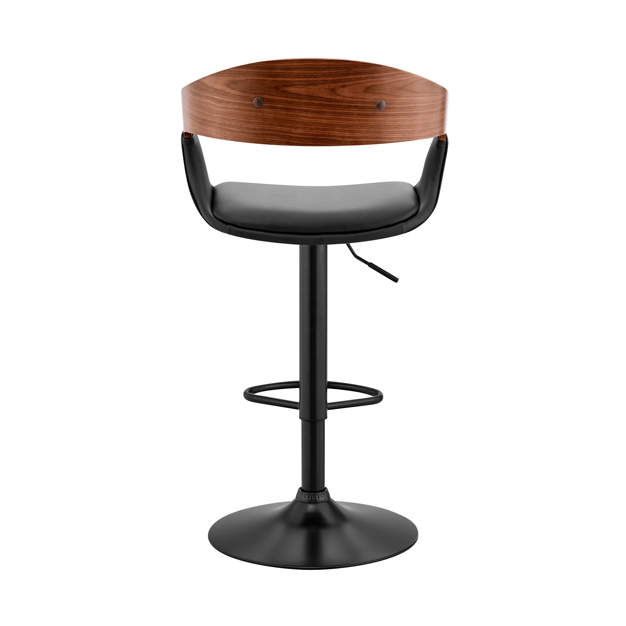 Black Modern Upholstered & Black Base Bar Stool By Homeroots - Image 6