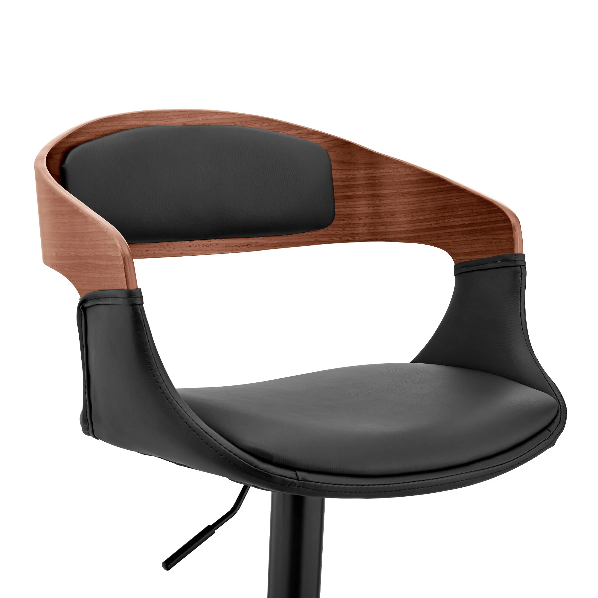 Black Modern Upholstered & Black Base Bar Stool By Homeroots - Image 7