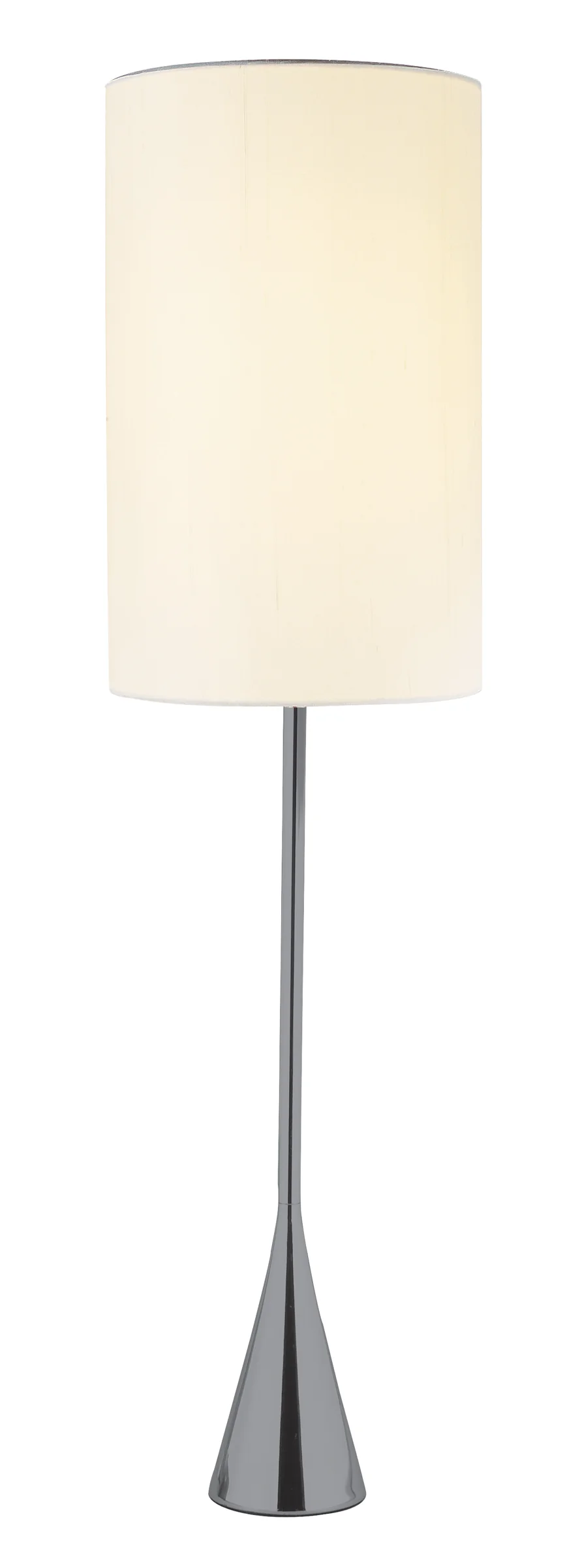 Black Nickel Finish Metal Tall White Shade Table Lamp By Homeroots - Image 2