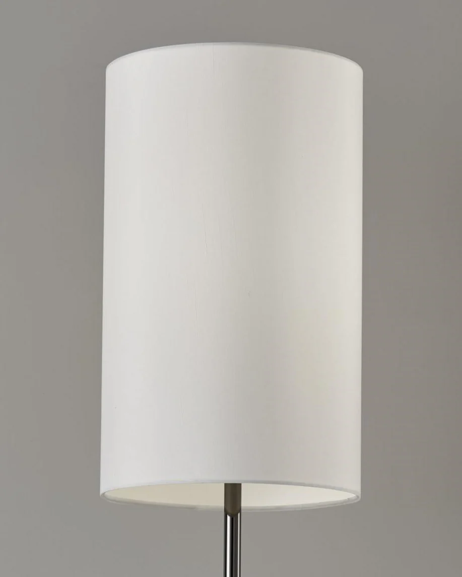 Black Nickel Finish Metal Tall White Shade Table Lamp By Homeroots - Image 4