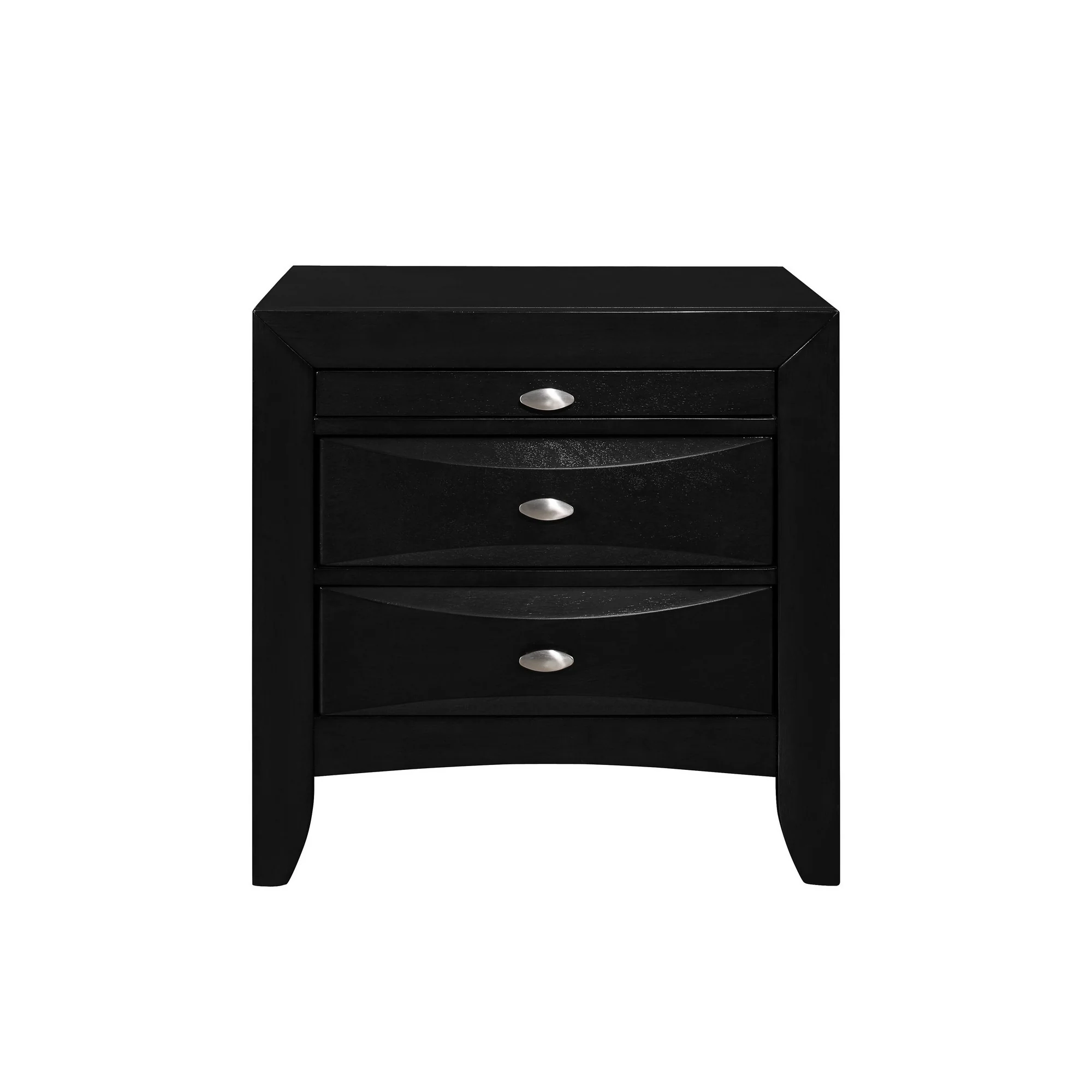 Black Nightstand With 2 Chambered Drawer By Homeroots - Image 2