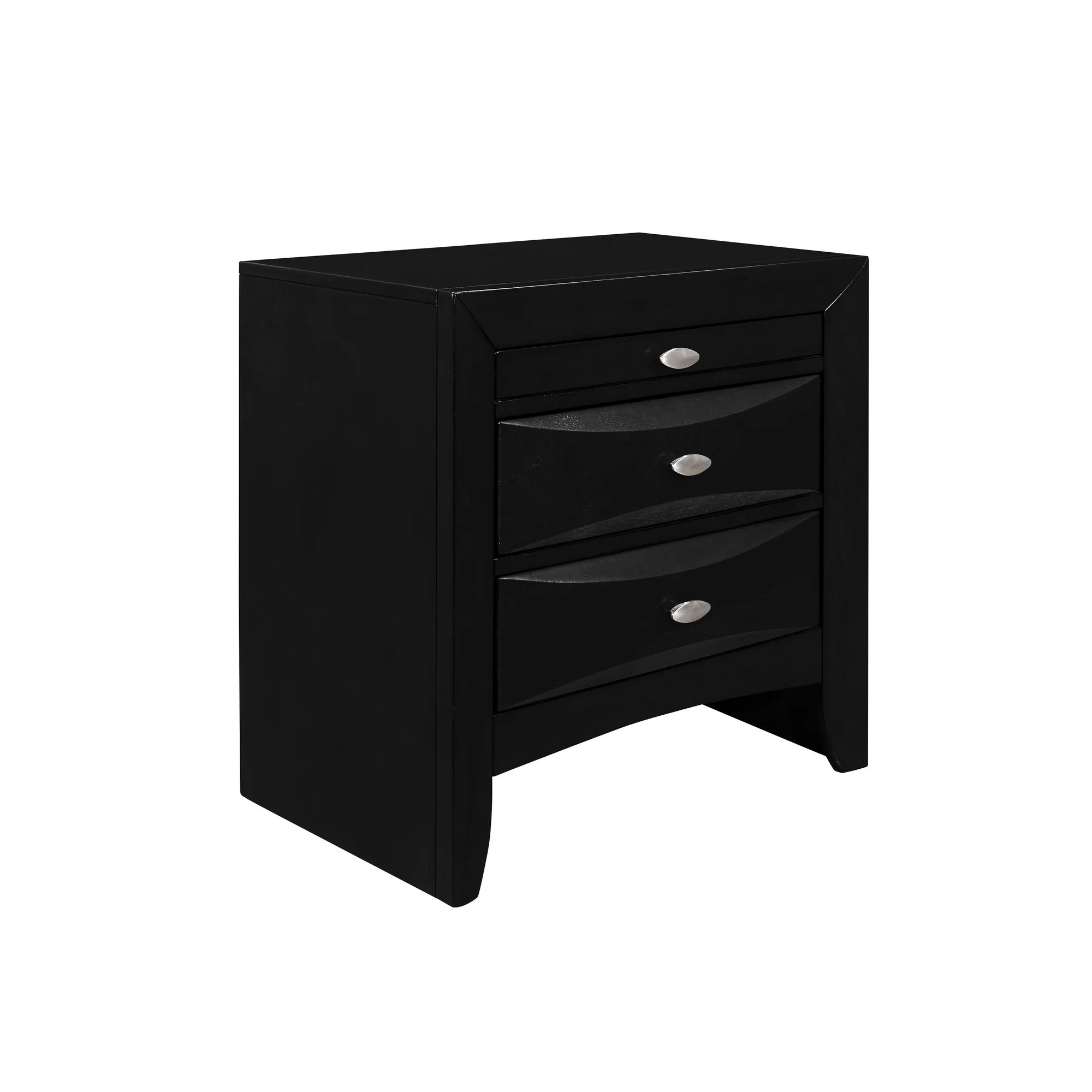Black Nightstand With 2 Chambered Drawer By Homeroots - Image 3
