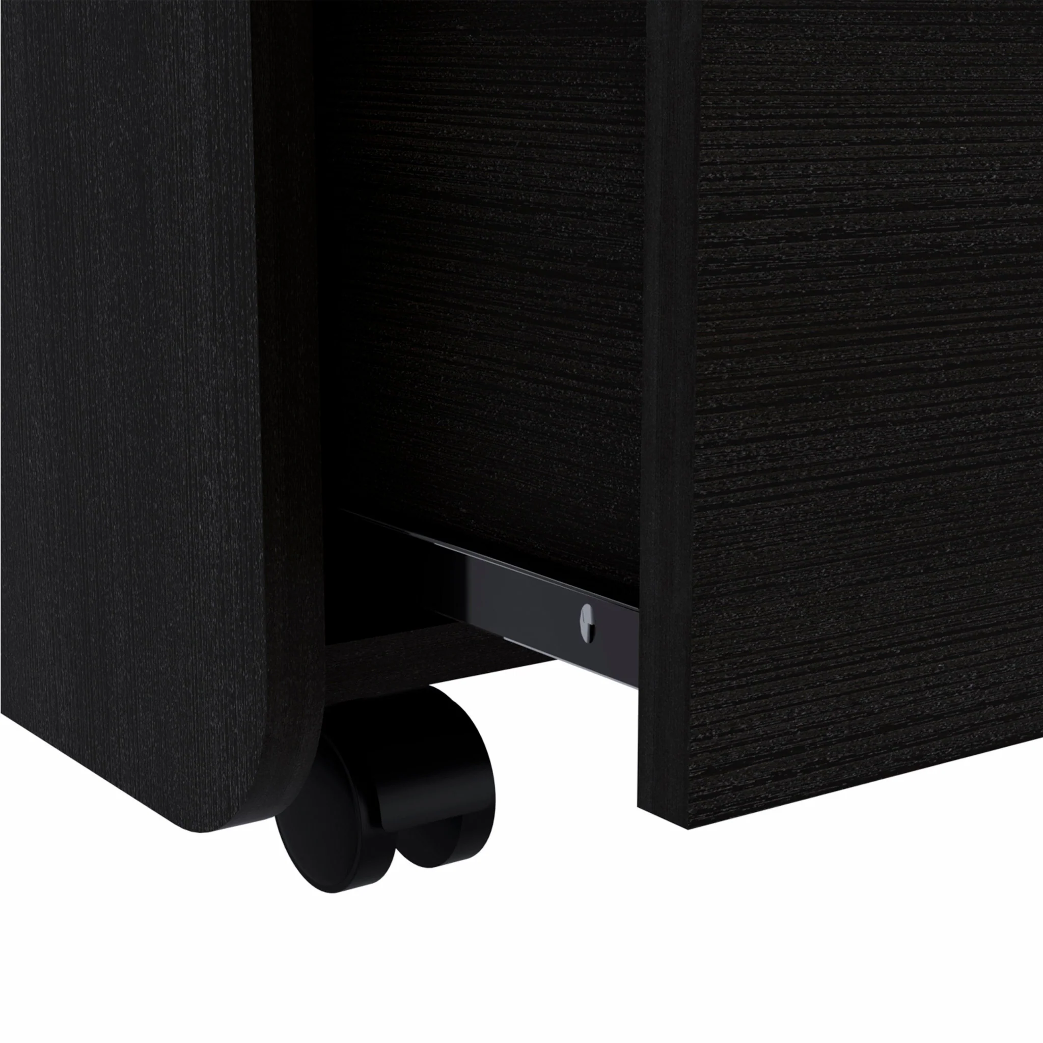 Black Nightstand with Two Drawers By Homeroots - Image 6