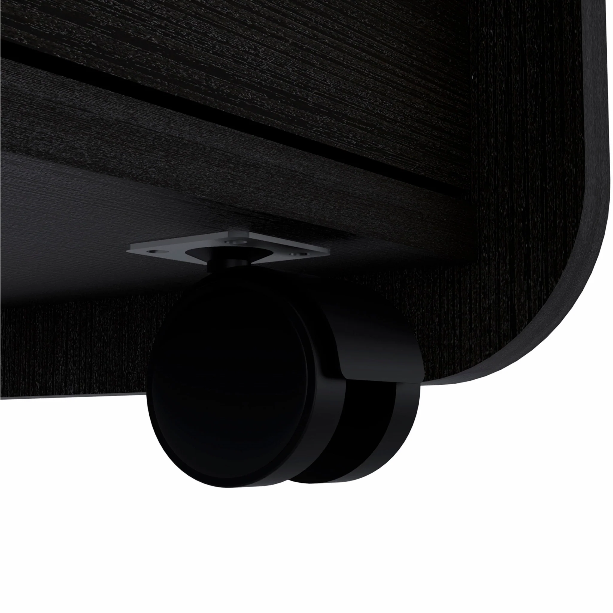 Black Nightstand with Two Drawers By Homeroots - Image 7