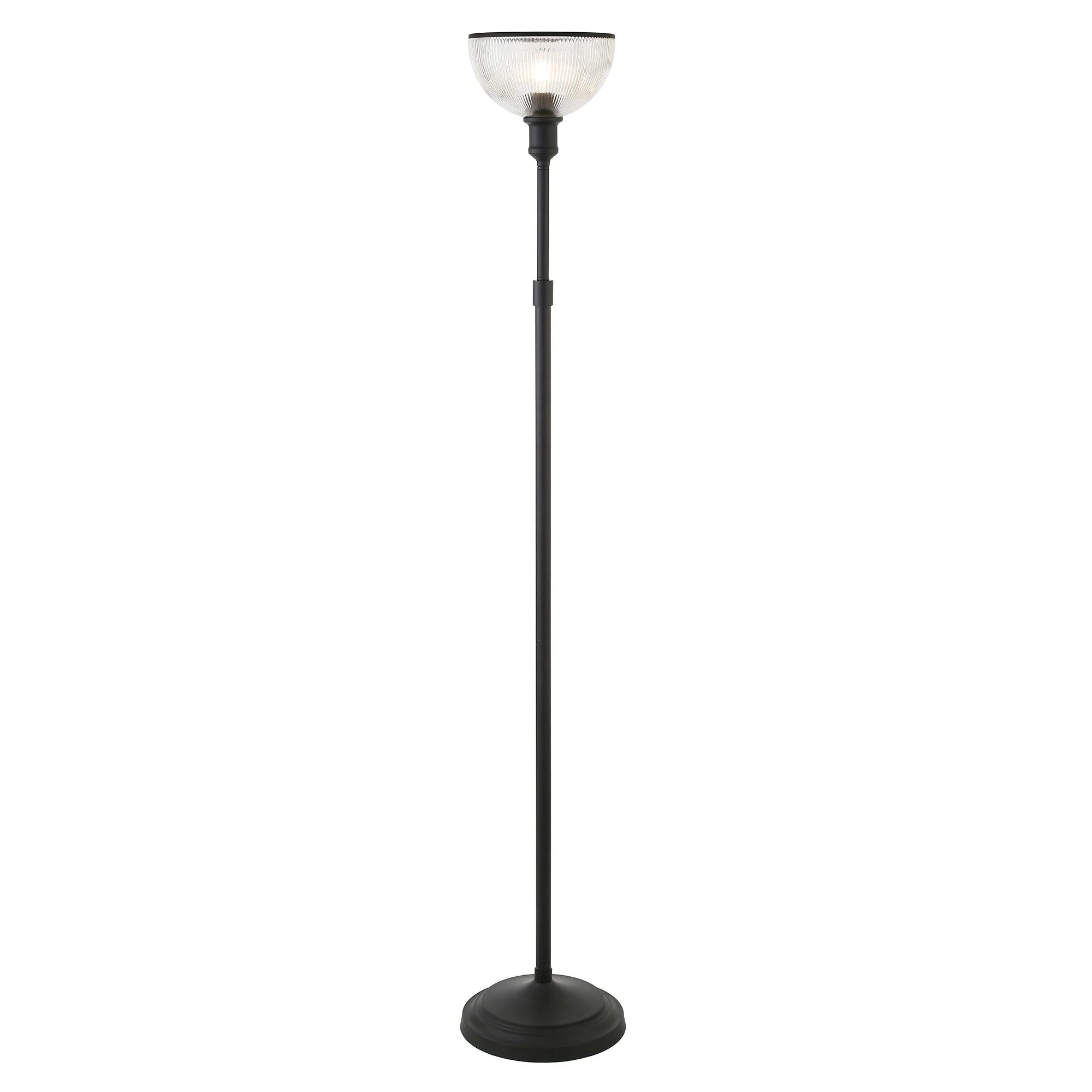 Black Novelty Floor Lamp With Clear Transparent Glass Dome Shade By Homeroots - Image 2