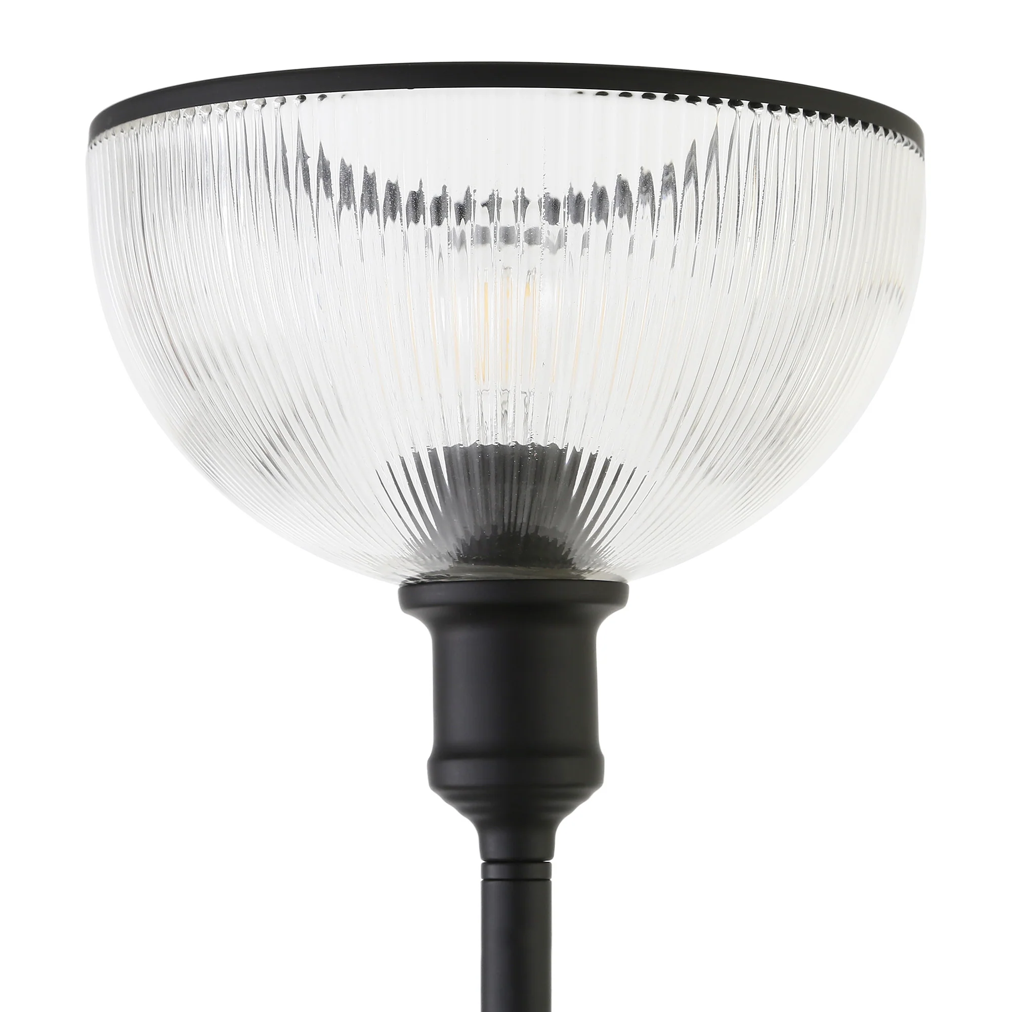 Black Novelty Floor Lamp With Clear Transparent Glass Dome Shade By Homeroots - Image 4