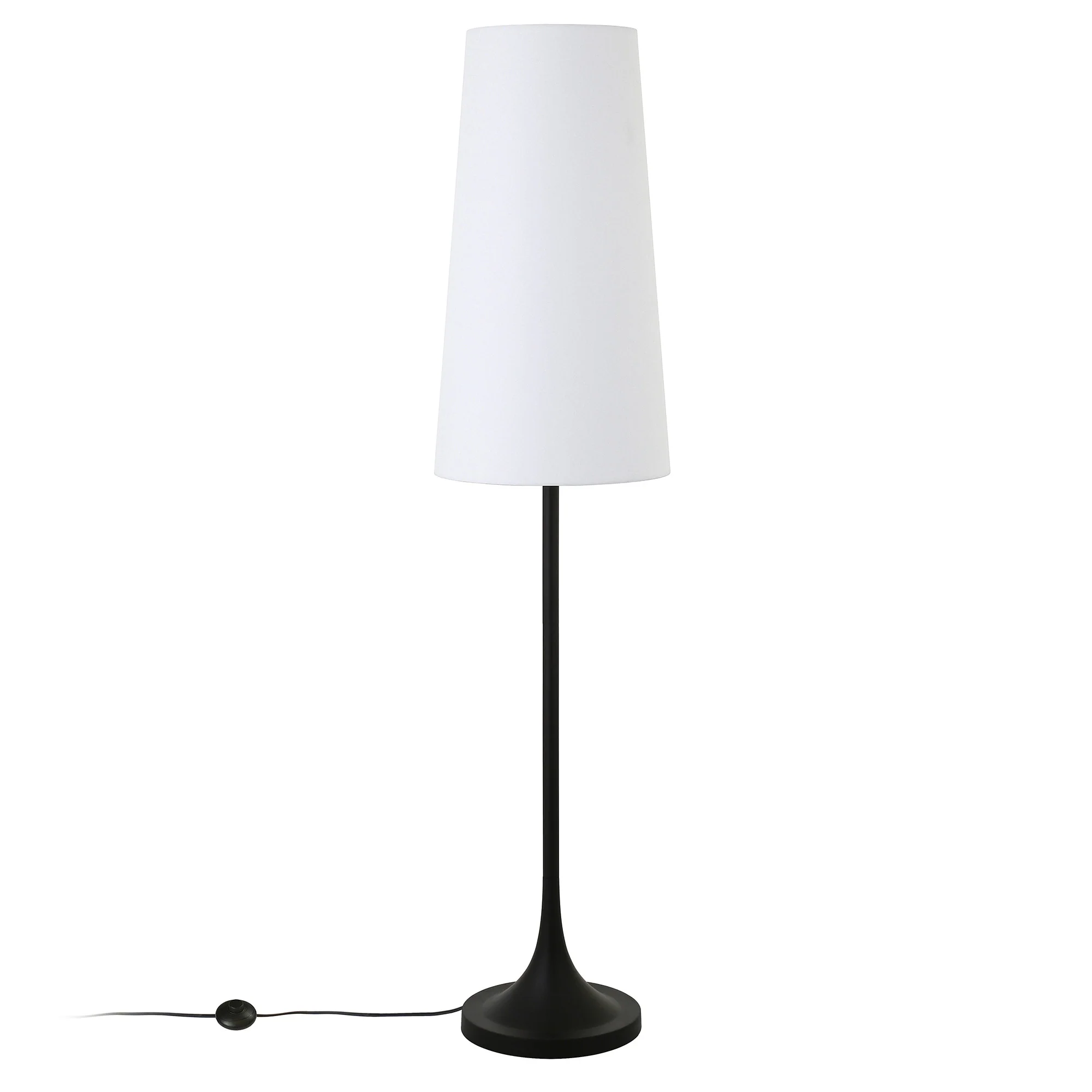 Black Novelty Floor Lamp With White Frosted Glass Drum Shade By Homeroots - Image 2