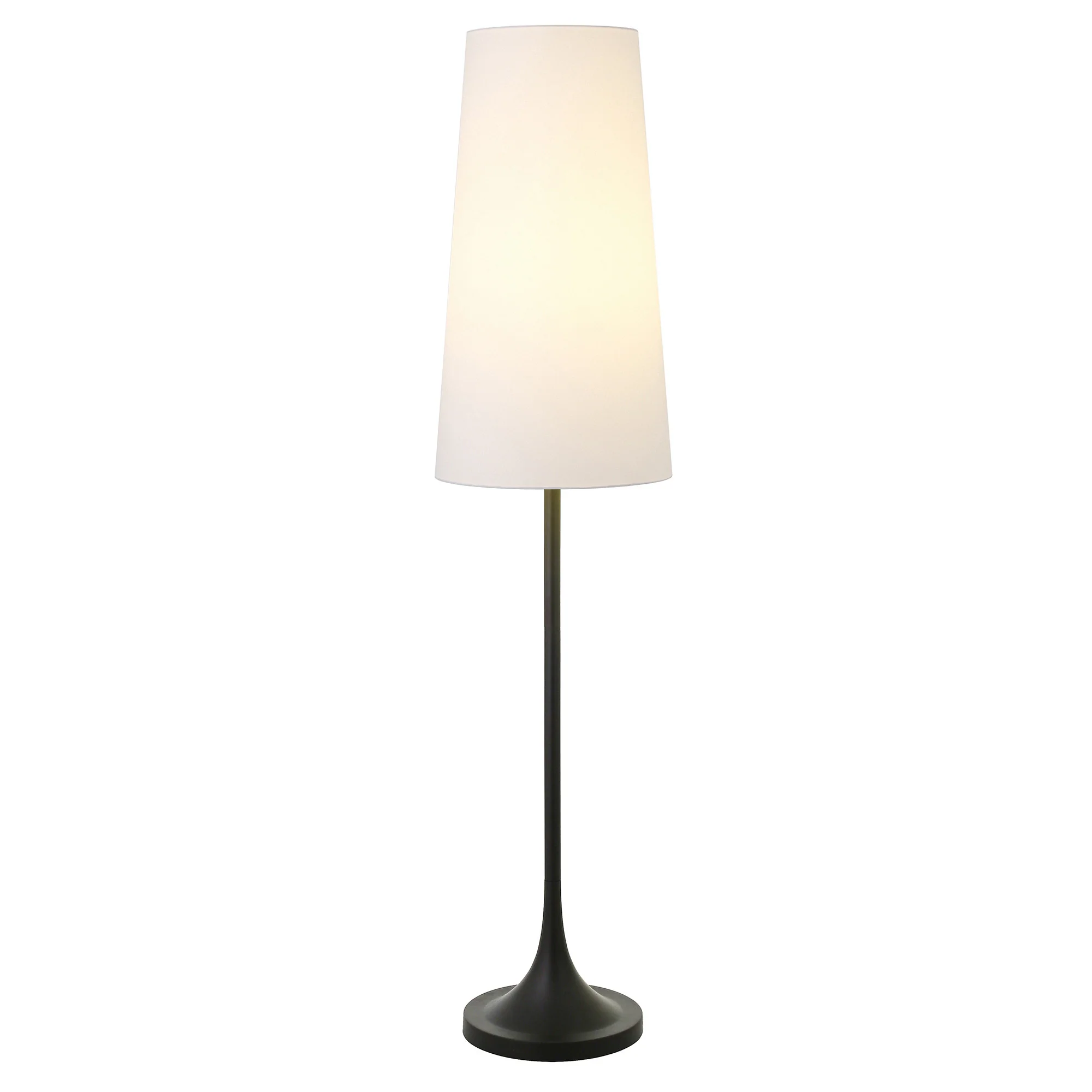 Black Novelty Floor Lamp With White Frosted Glass Drum Shade By Homeroots - Image 3