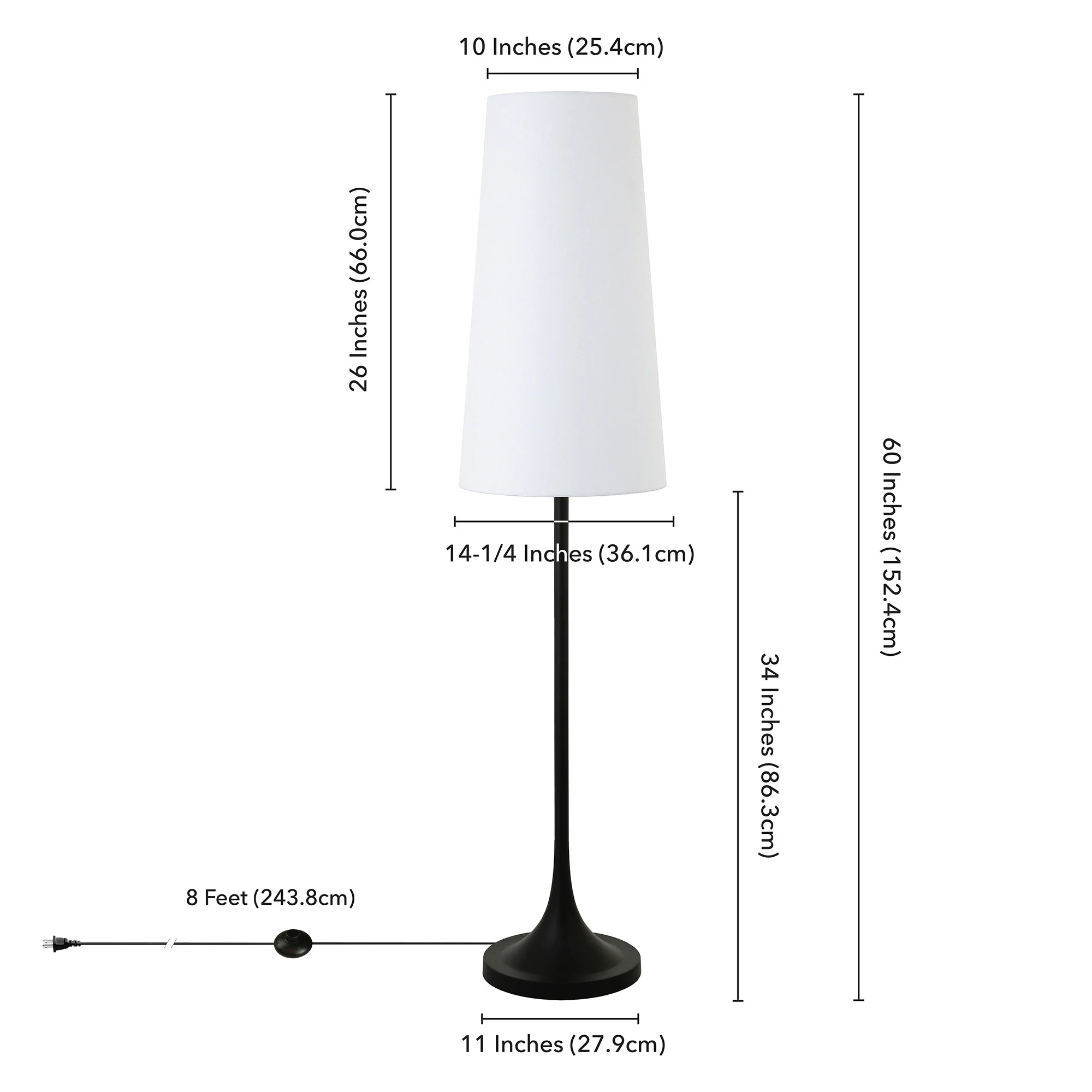 Black Novelty Floor Lamp With White Frosted Glass Drum Shade By Homeroots - Image 8