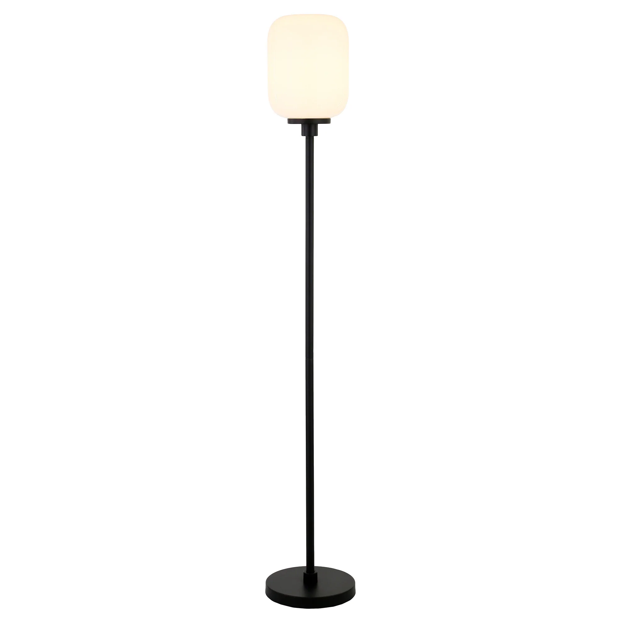 Black Novelty Floor Lamp With White Frosted Glass Globe Shade By Homeroots - Image 6