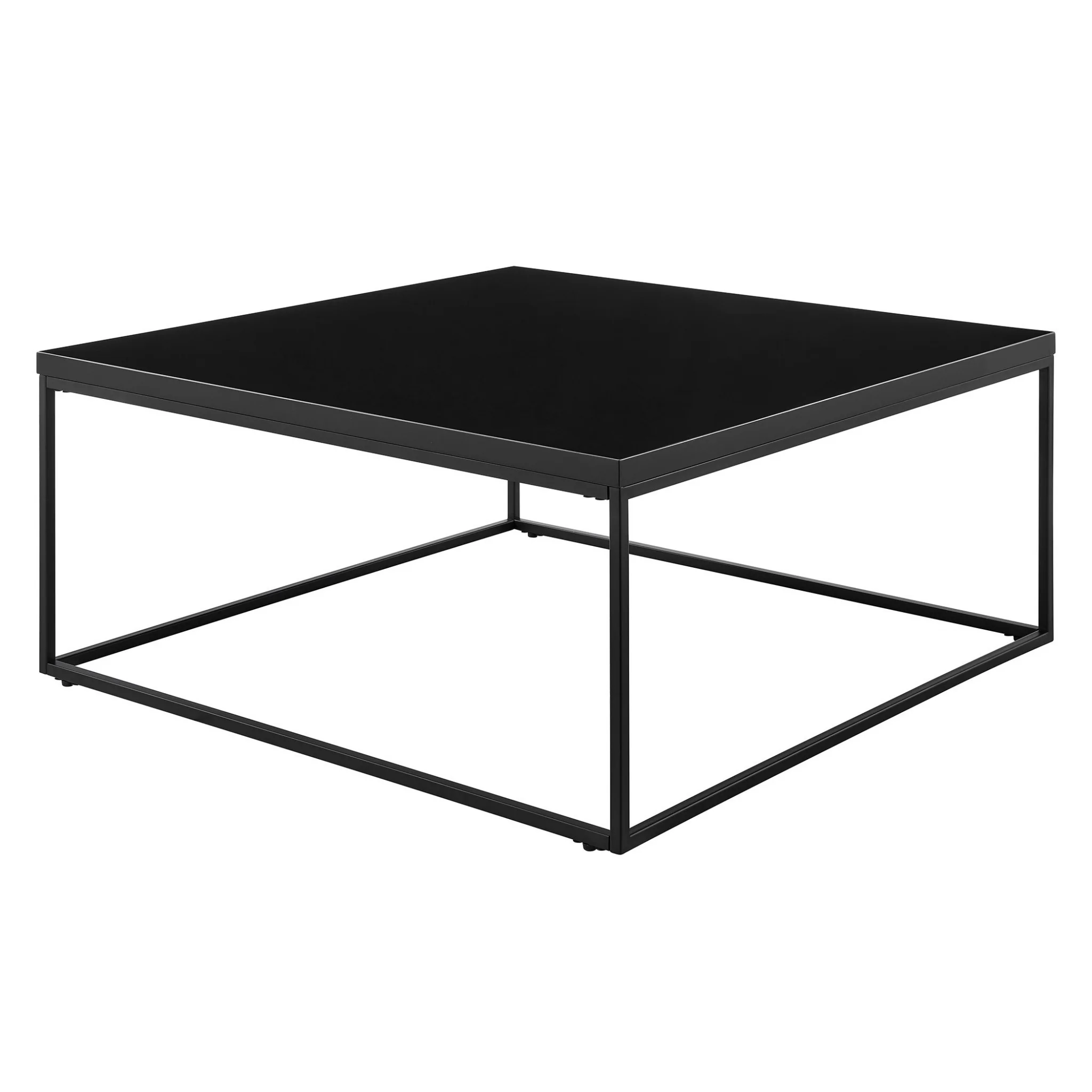 Black on Black High Gloss Square Coffee Table By Homeroots - Image 2
