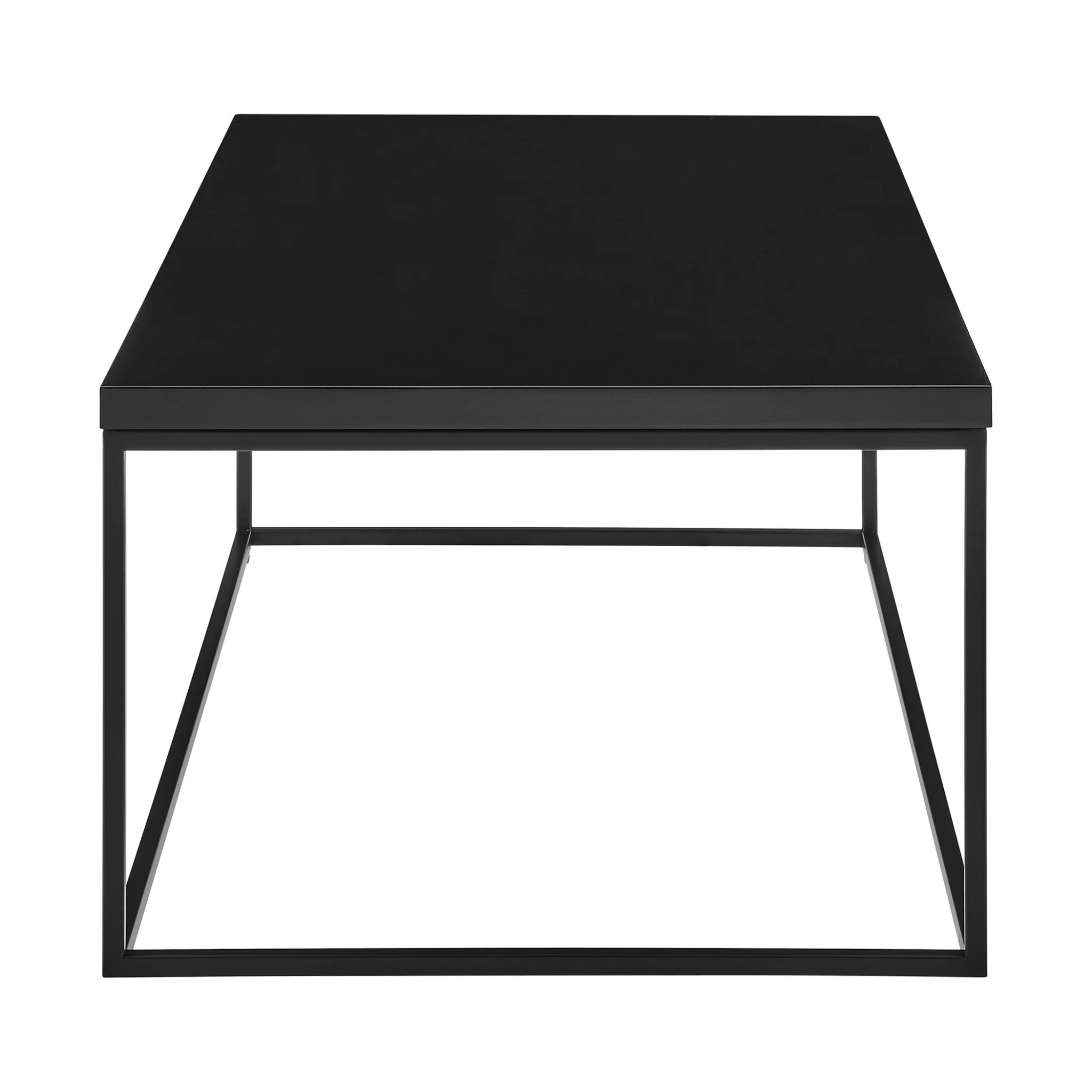 Black on Black High Gloss Square Coffee Table By Homeroots - Image 3