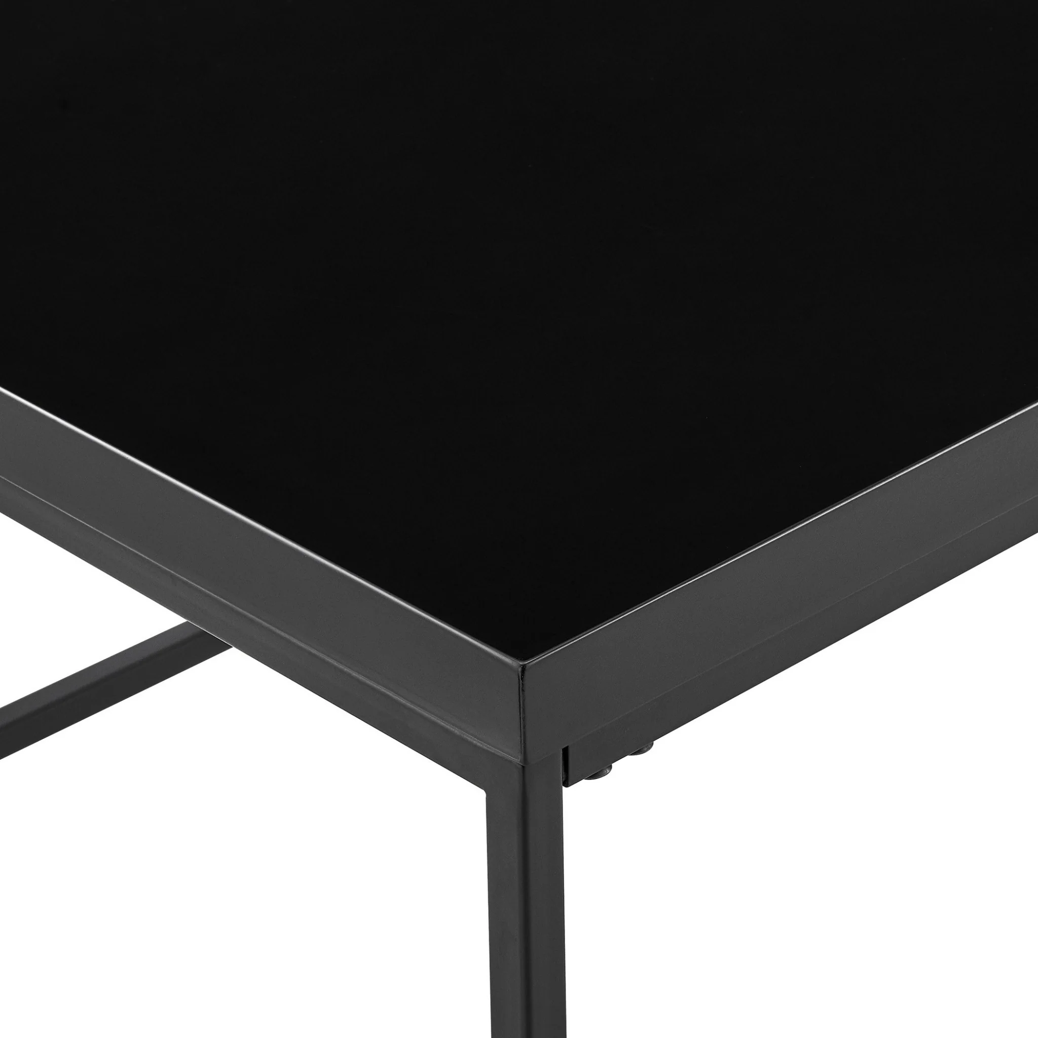 Black on Black High Gloss Square Coffee Table By Homeroots - Image 5