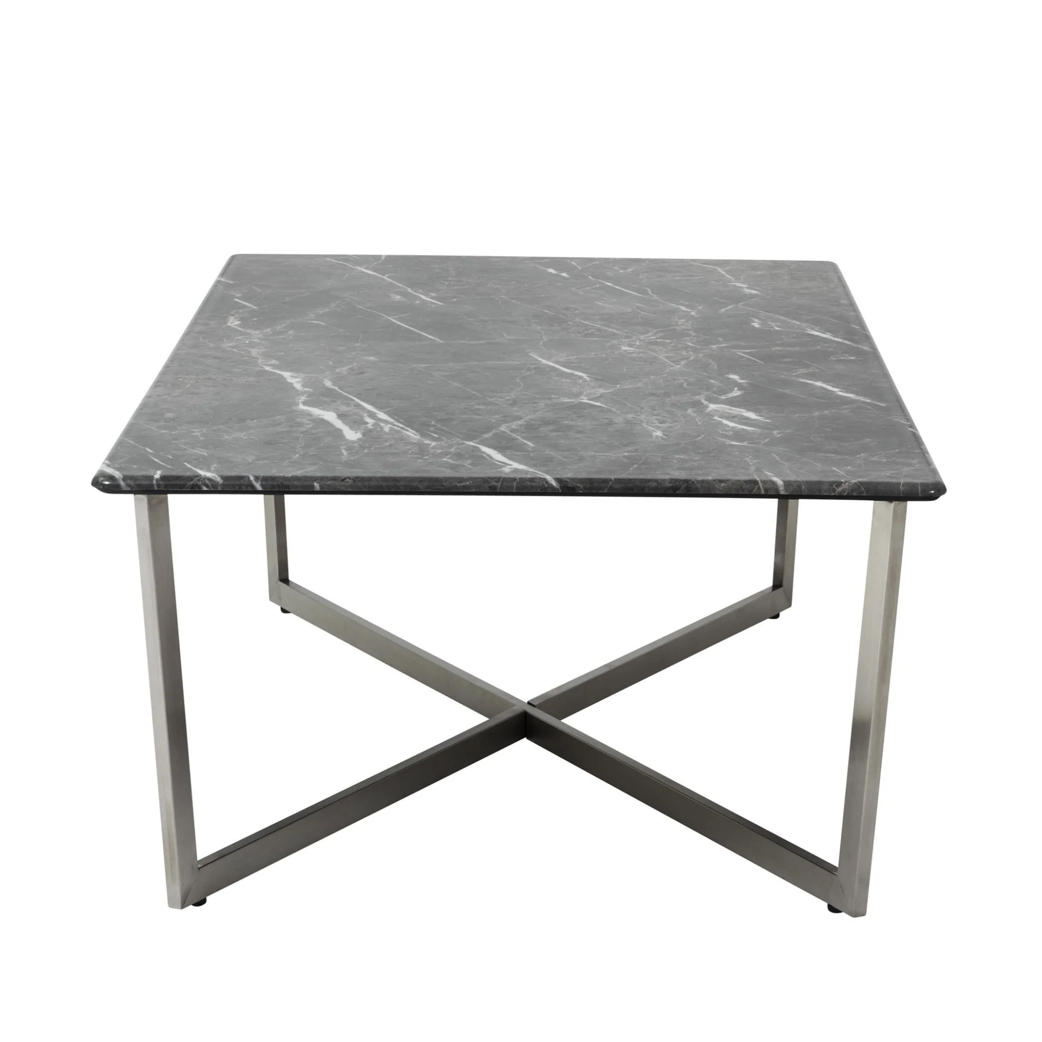 Black on Stainless Faux Marble Coffee Table By Homeroots - Image 5