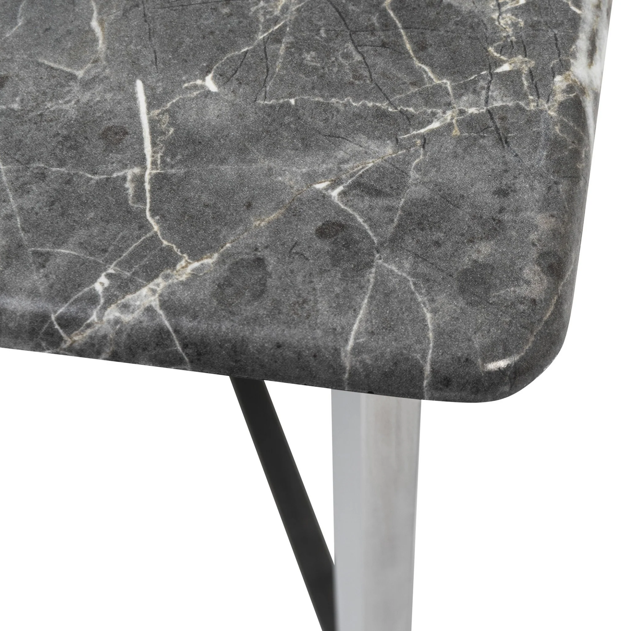 Black on Stainless Faux Marble Coffee Table By Homeroots - Image 7