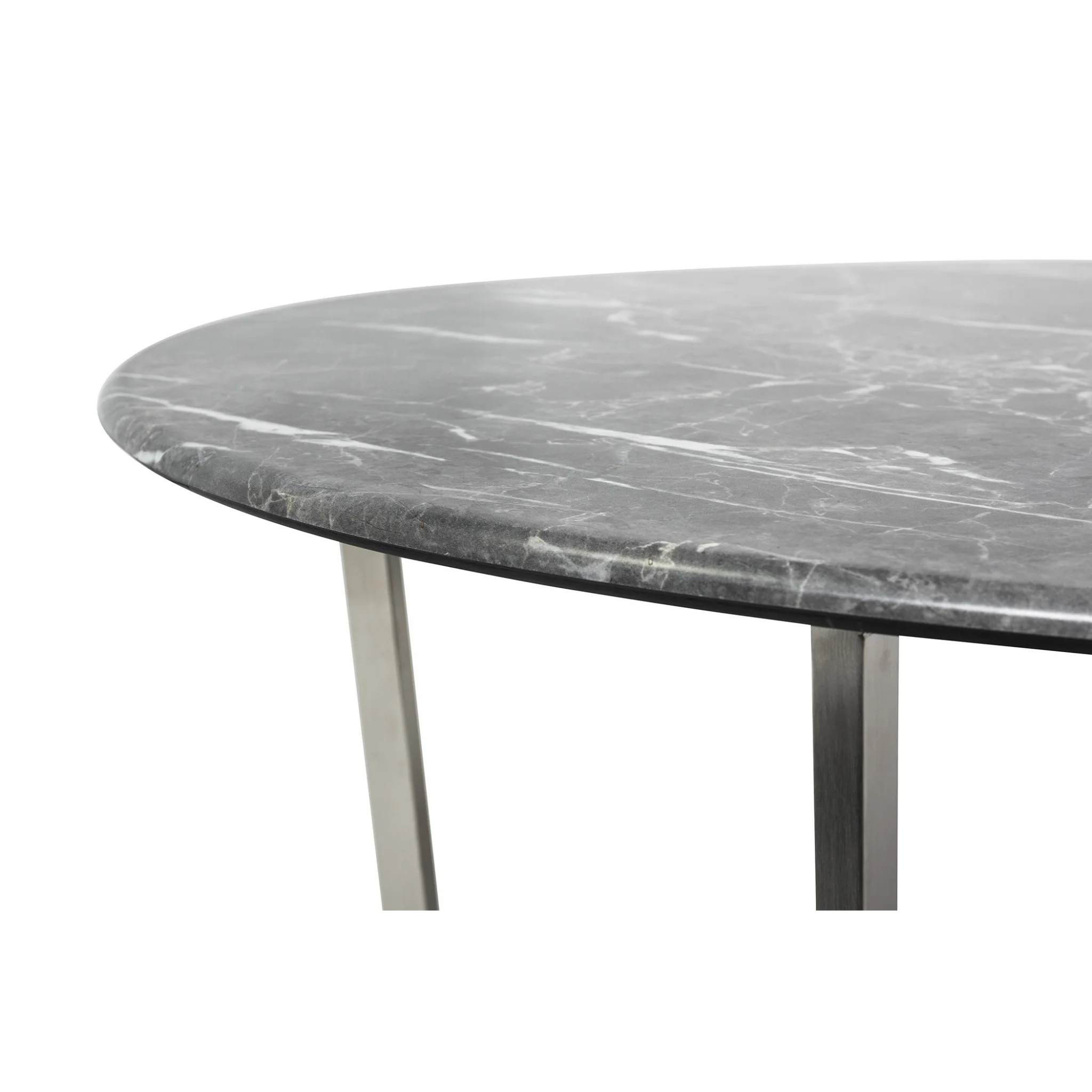 Black on Stainless Faux Marble Round Coffee Table By Homeroots - Image 8