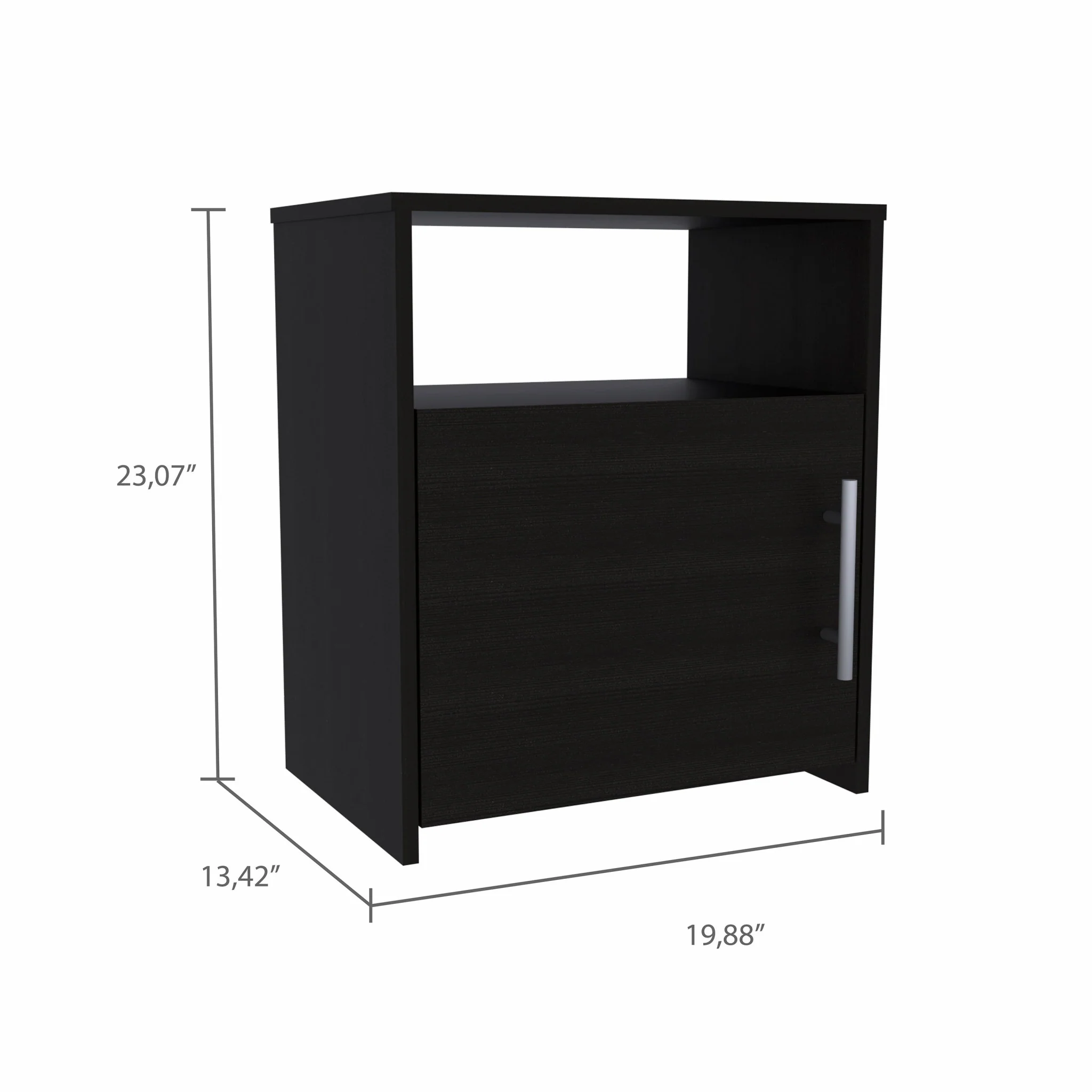Black One Cabinet Faux Wood Nightstand By Homeroots - Image 11