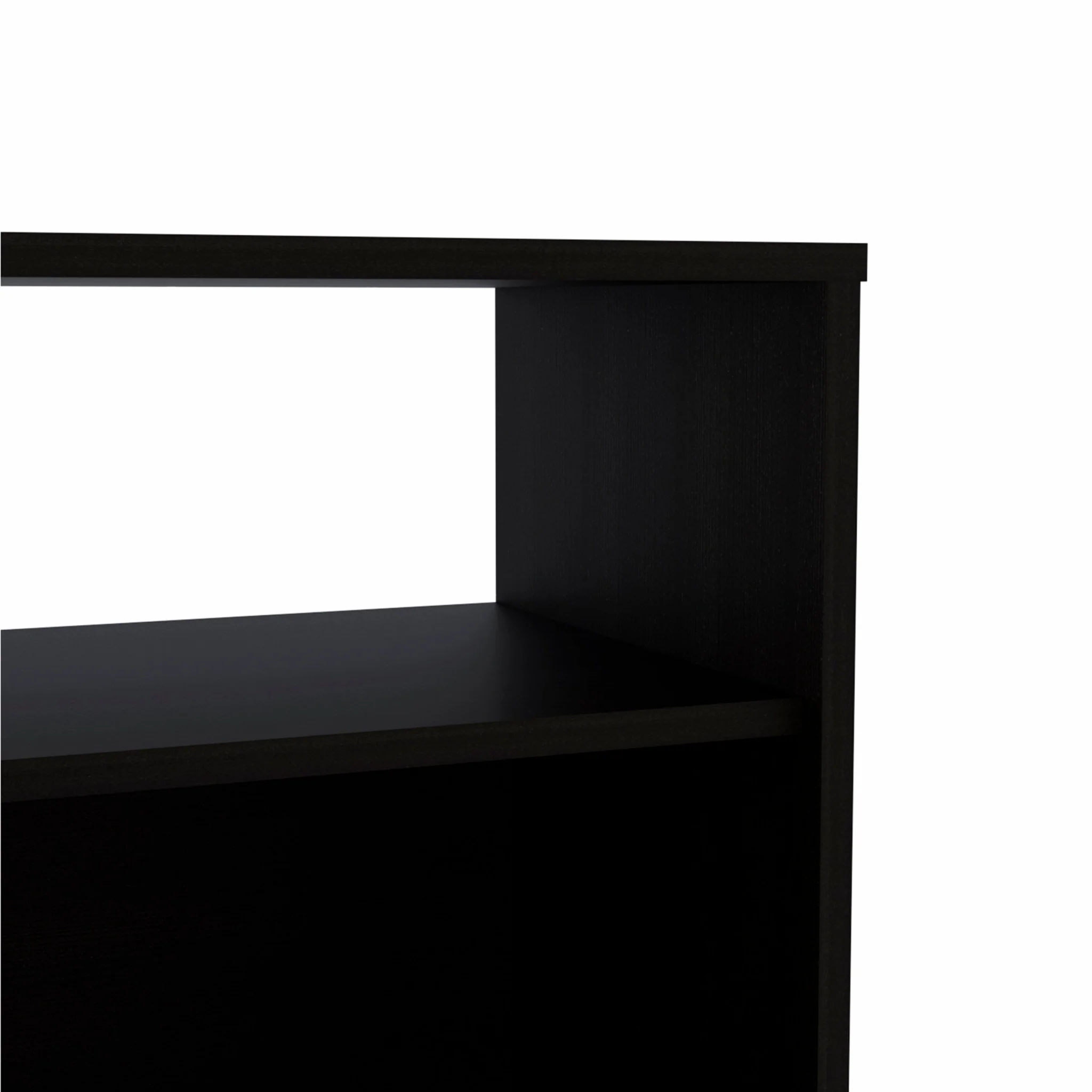 Black One Cabinet Faux Wood Nightstand By Homeroots - Image 7
