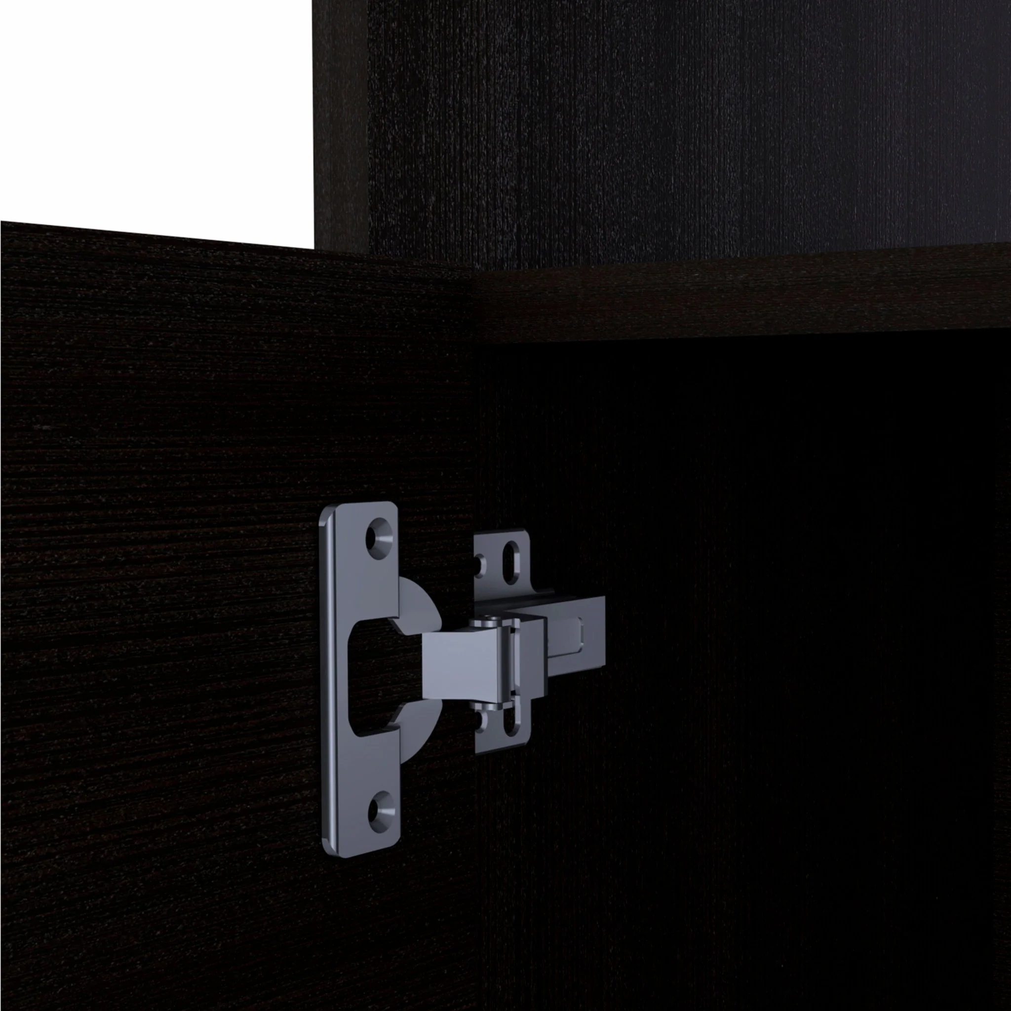 Black One Cabinet Faux Wood Nightstand By Homeroots - Image 9