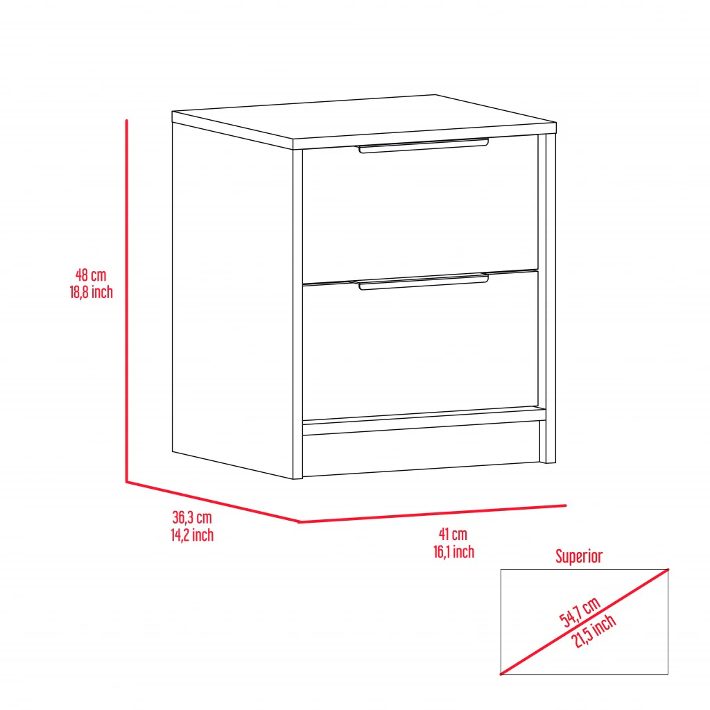 Black Open Compartment Two Drawer Nightstand By Homeroots - Image 9