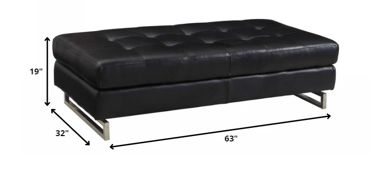 Black Ottoman By Homeroots - Image 2