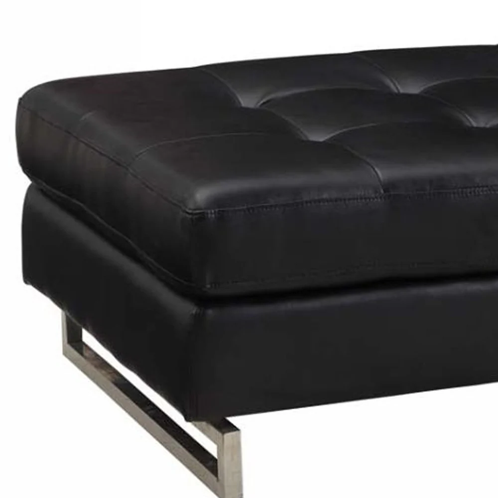 Black Ottoman By Homeroots - Image 4