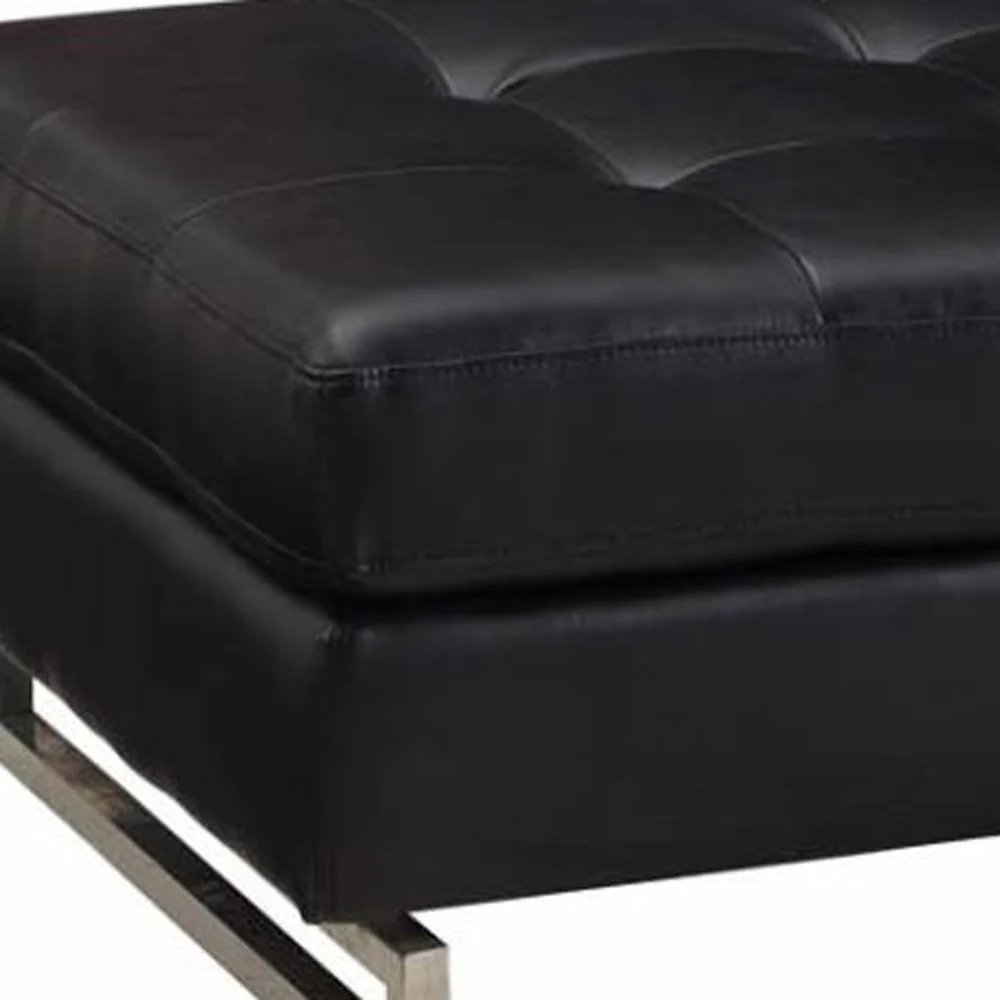 Black Ottoman By Homeroots - Image 5