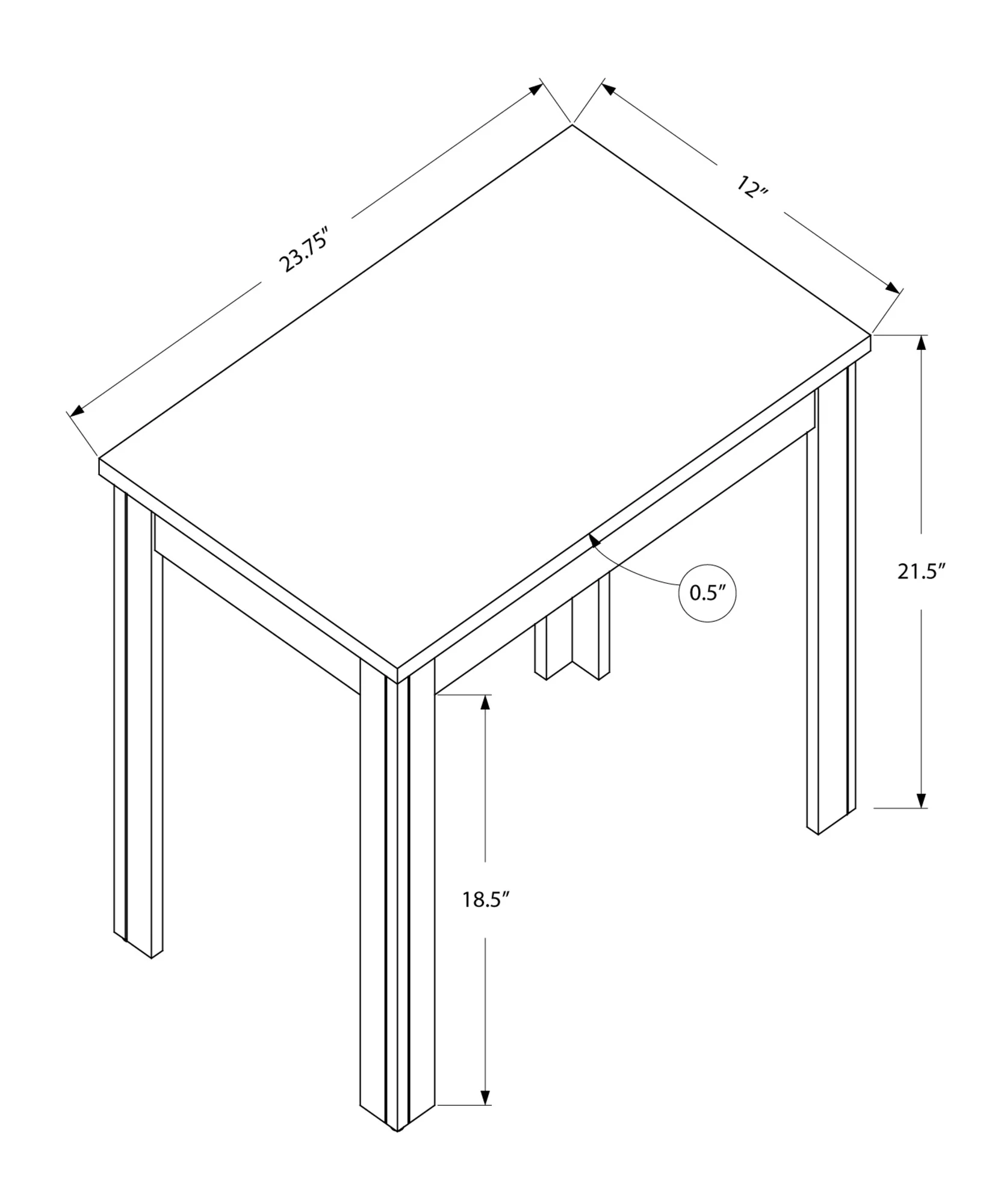 Black Particle Board Laminate Mdf Accent Table By Homeroots - Image 3