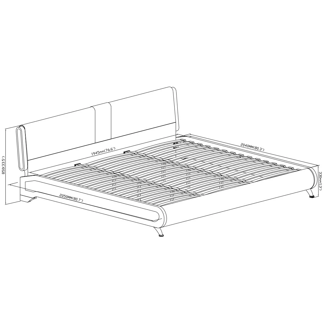 Black Platform King Bed By Homeroots - 397016 - Image 8