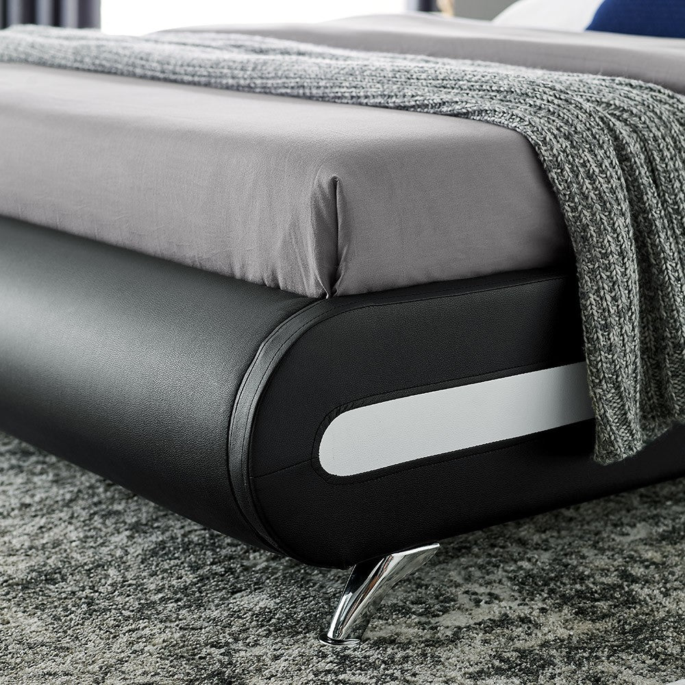 Black Platform King Bed With Two Nightstands By Homeroots - 397020 - Image 8