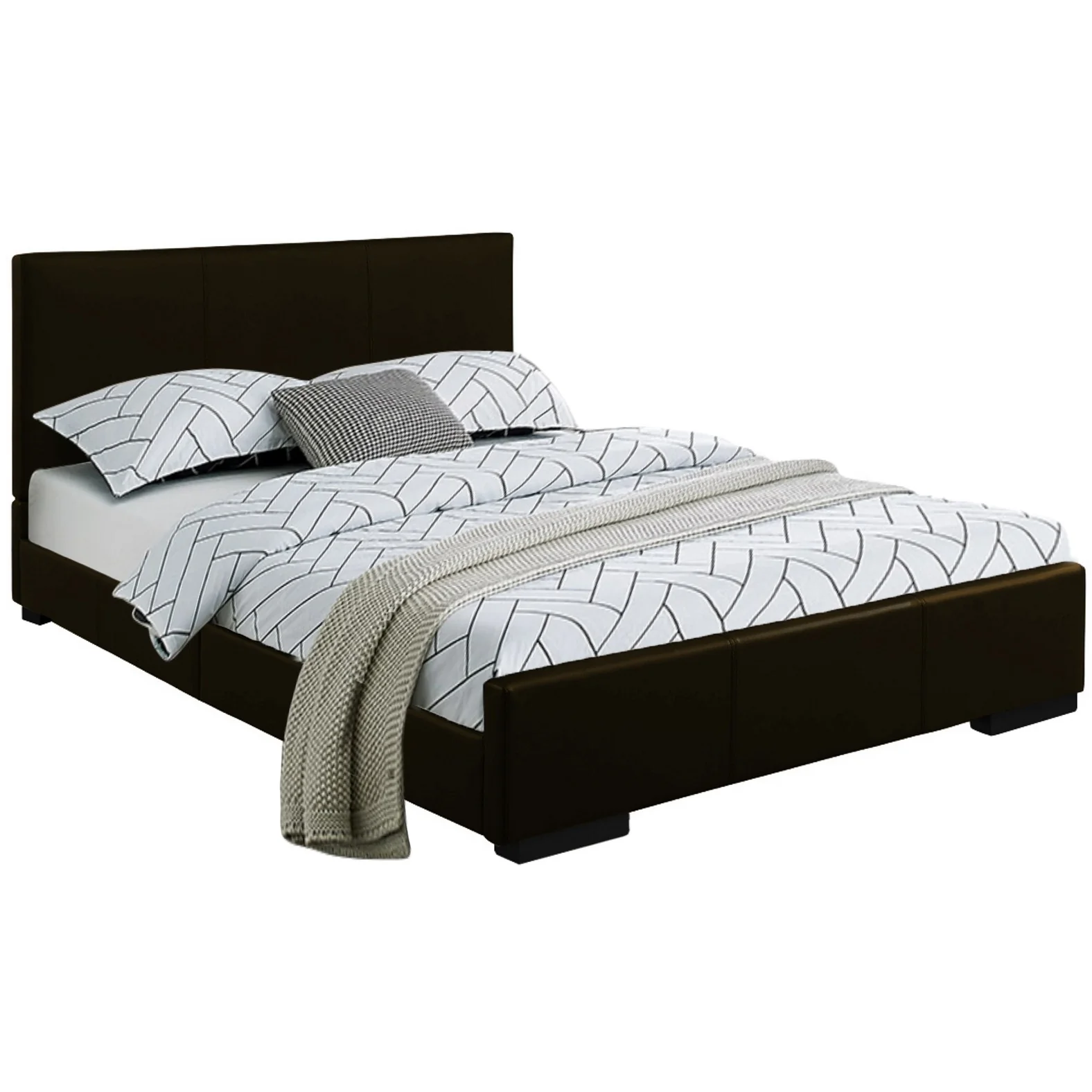 Black Platform Queen Bed By Homeroots - 396991 - Image 3