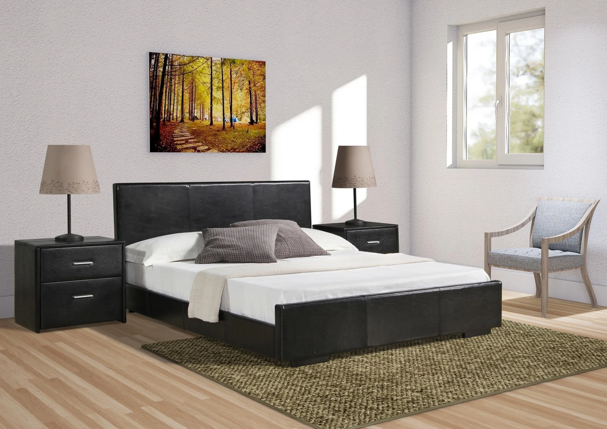 Black Platform Queen Bed By Homeroots - 396991 - Image 6