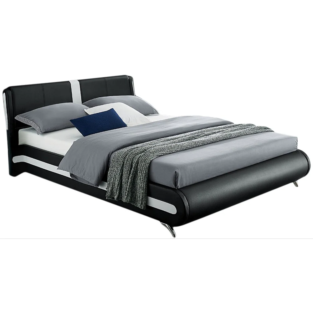 Black Platform Queen Bed With Two Nightstands By Homeroots - 397019 - Image 4