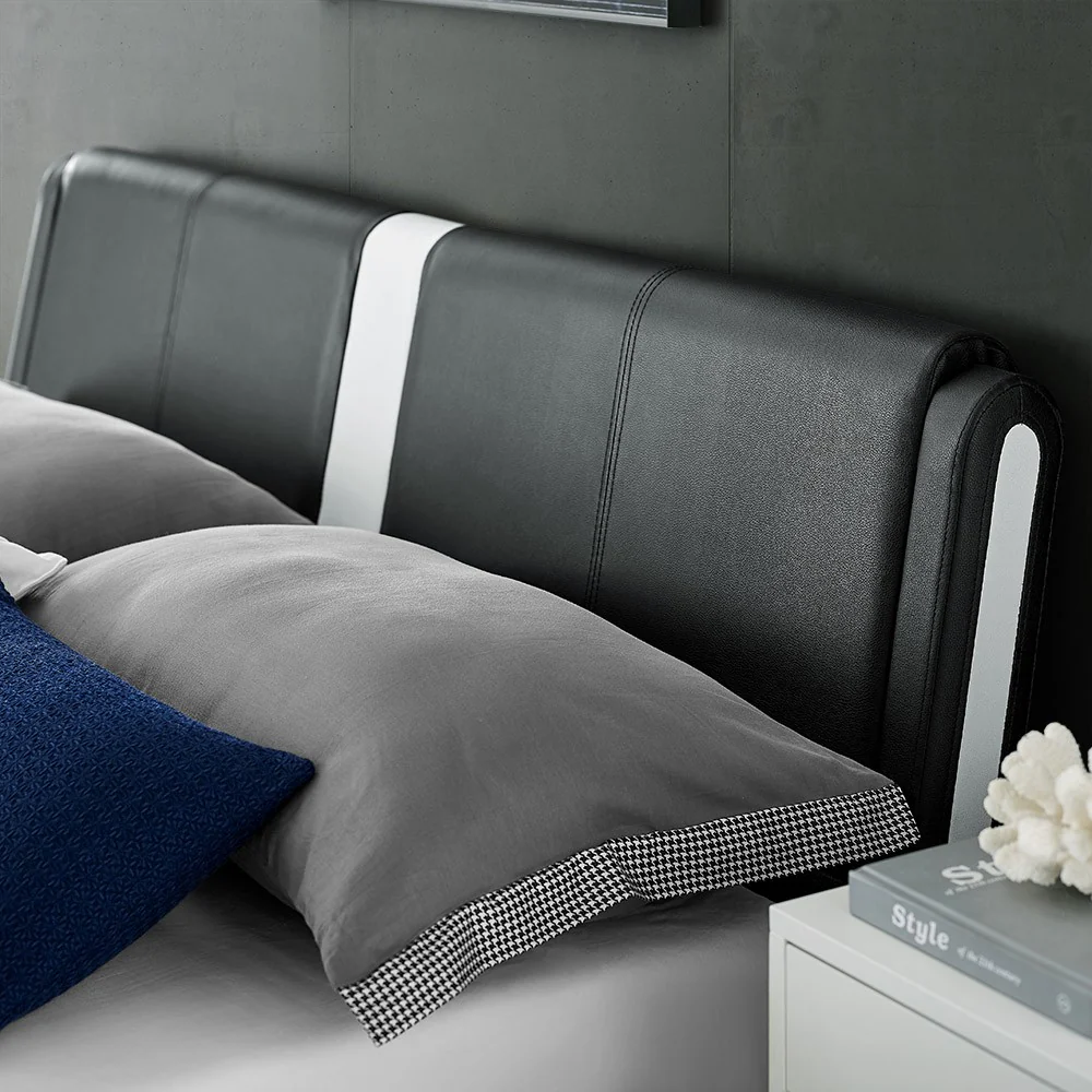 Black Platform Queen Bed With Two Nightstands By Homeroots - 397019 - Image 9