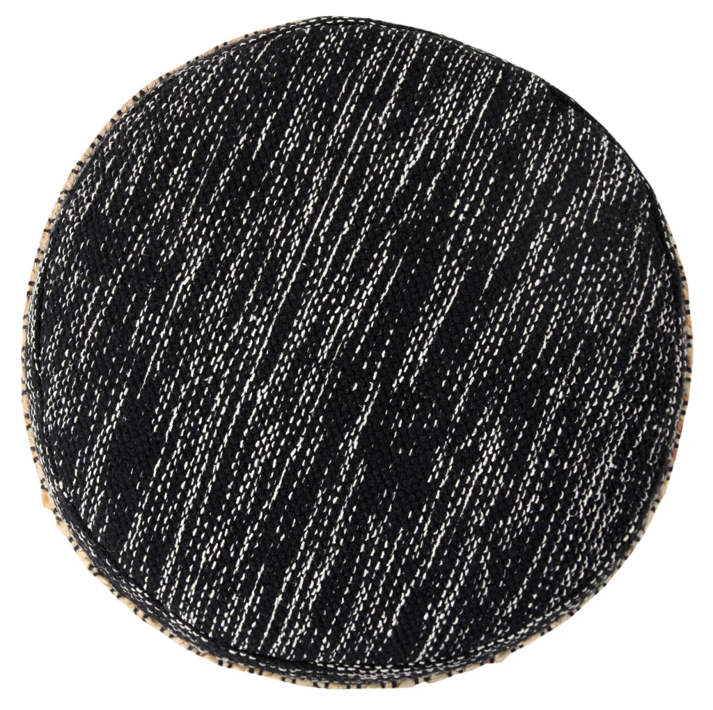Black Pouff By Homeroots - Image 2