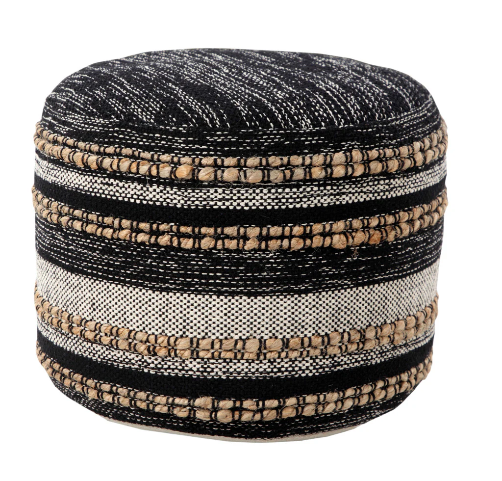 Black Pouff By Homeroots - Image 4