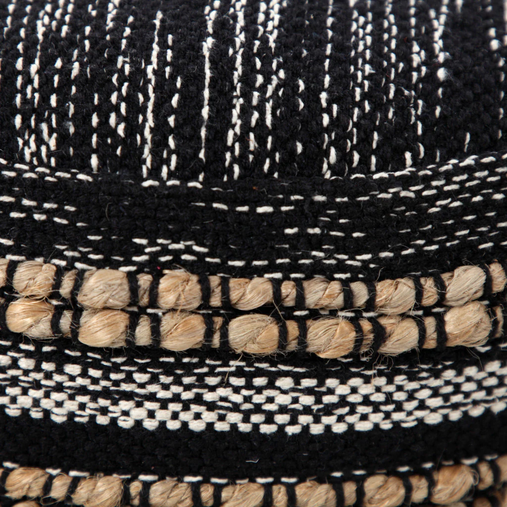 Black Pouff By Homeroots - Image 6
