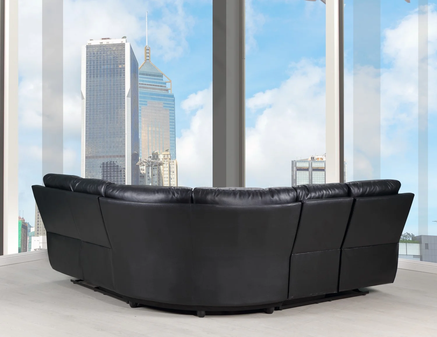 Black Power Reclining Sectional By Homeroots - Image 3