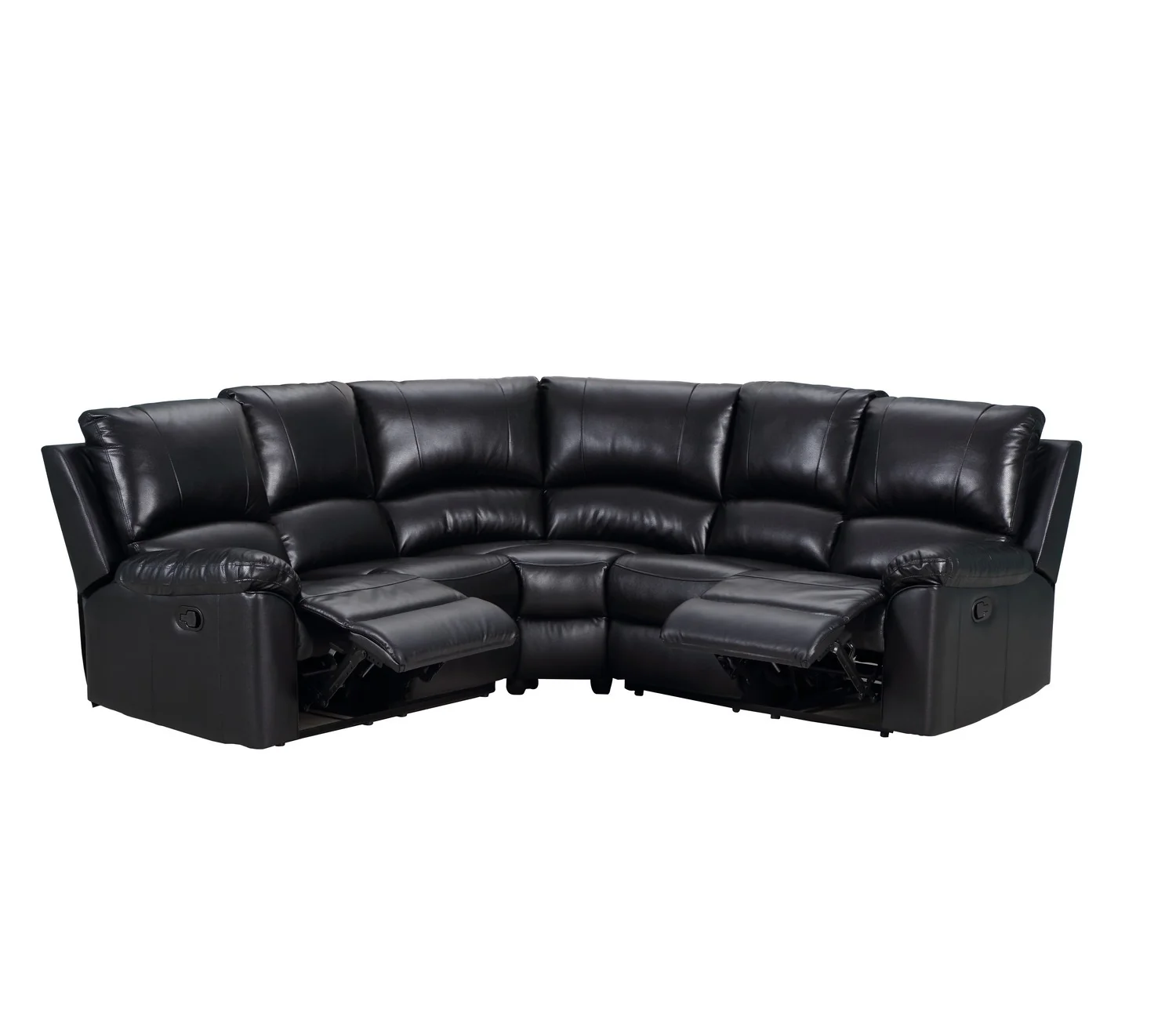 Black Power Reclining Sectional By Homeroots - Image 4
