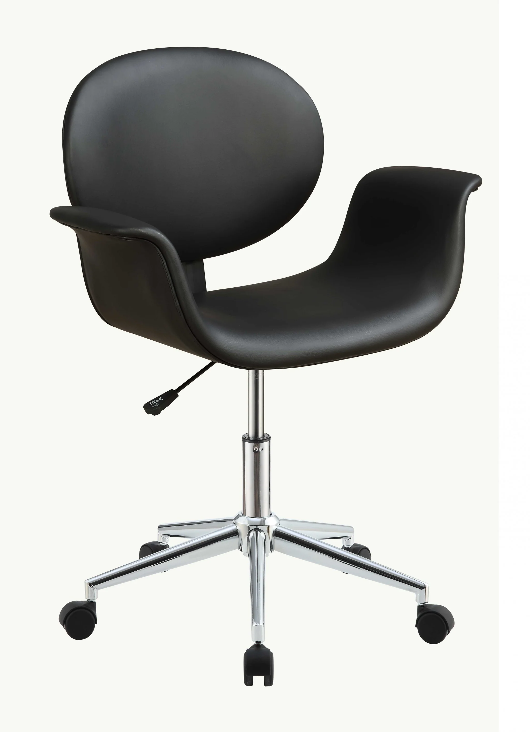 Black Pu Office Chair By Homeroots - Image 2